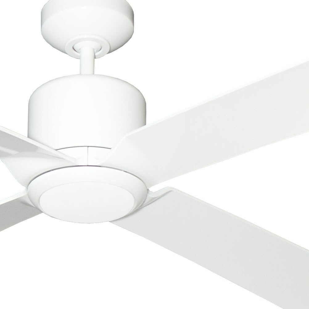 TroposAir Estero 52-in Pure White Indoor/Outdoor Ceiling Fan with Light ...