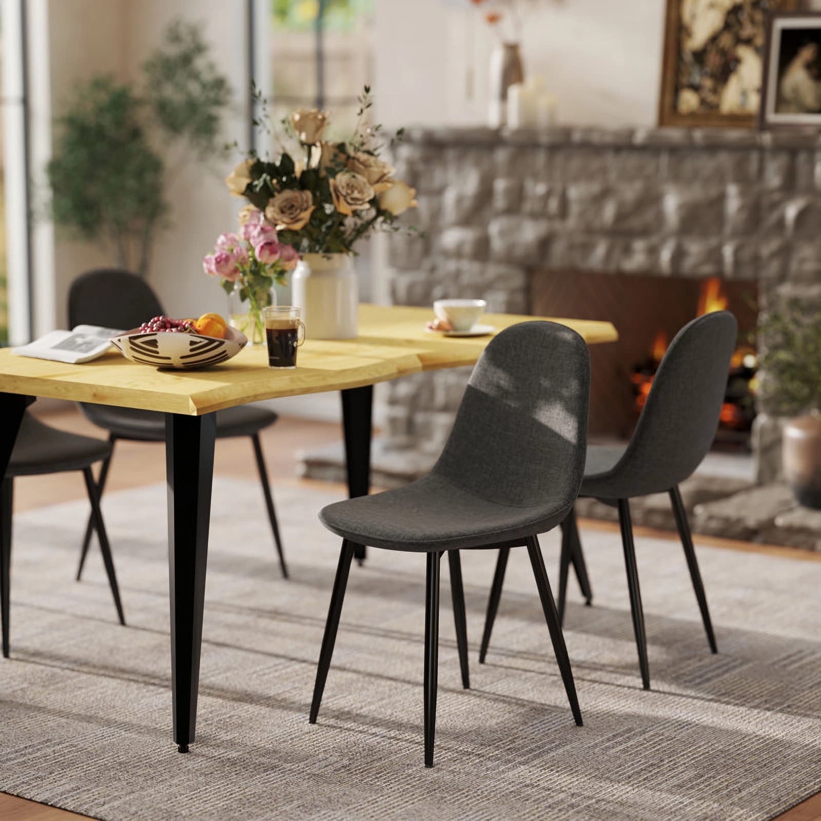 Homy Casa CHARLTON GREY Dining-Chairs - View #3