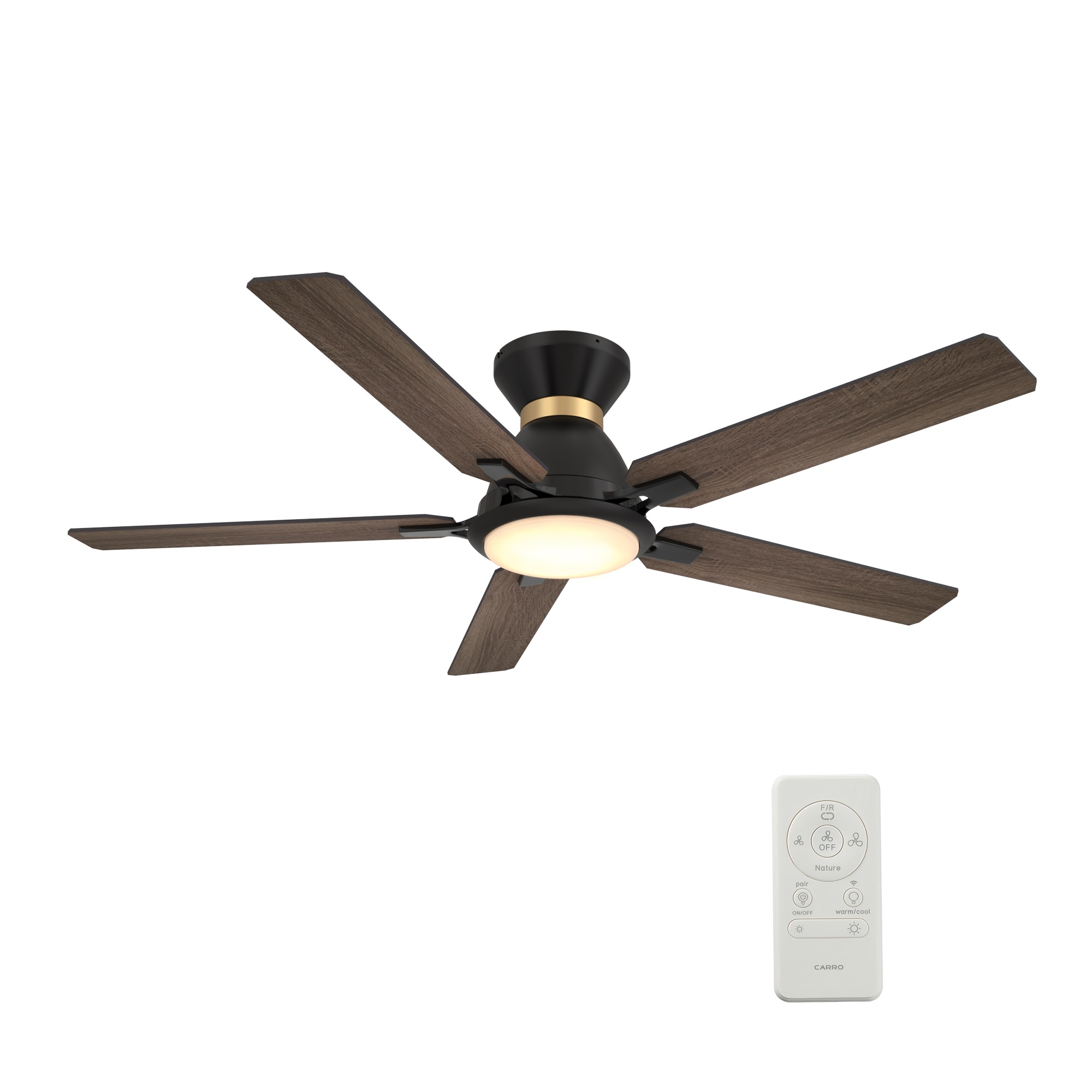 WAC Lighting Clean 52-in Brushed Aluminum Indoor/Outdoor Smart Ceiling Fan and Remote (3-Blade) F-003-BA Sansujyuku sansujyuku.com