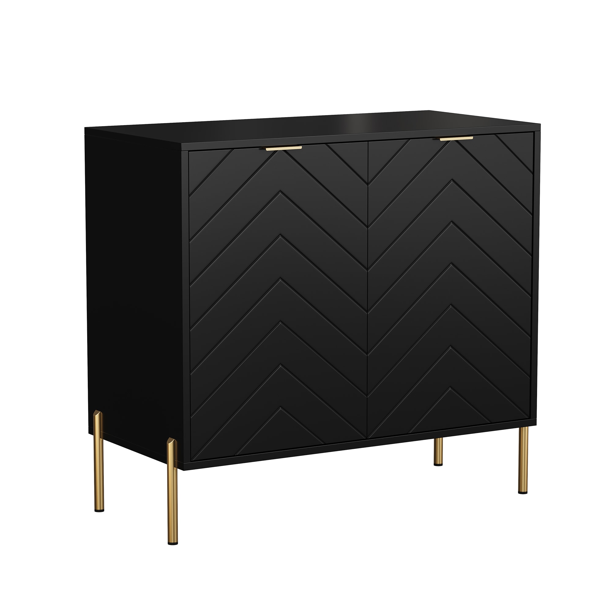 Clihome CL-CJ2M-BK 31.5-in W 2-Door Black Accent Cabinet