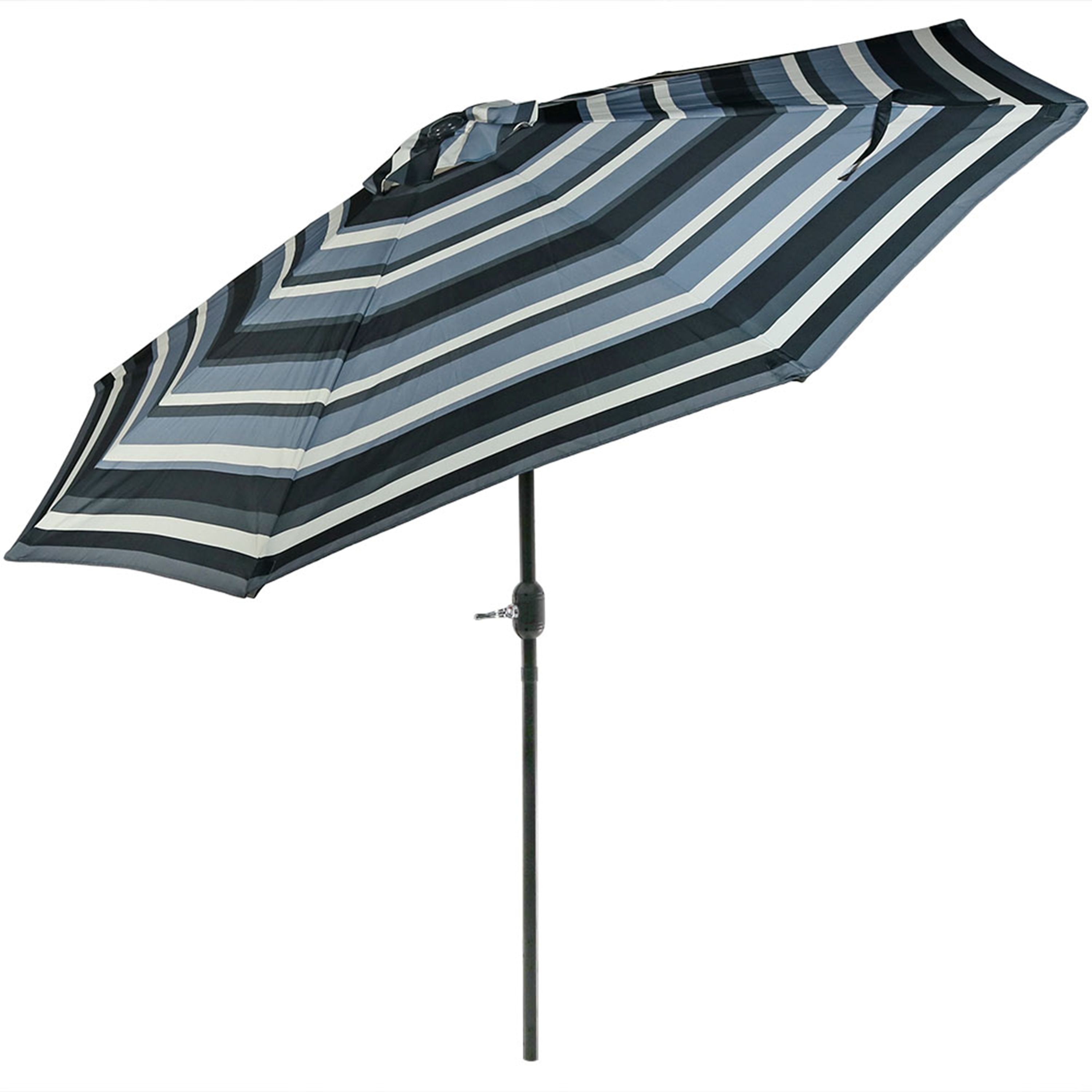 9-Foot Red and Beige Striped Aluminum Patio Umbrella