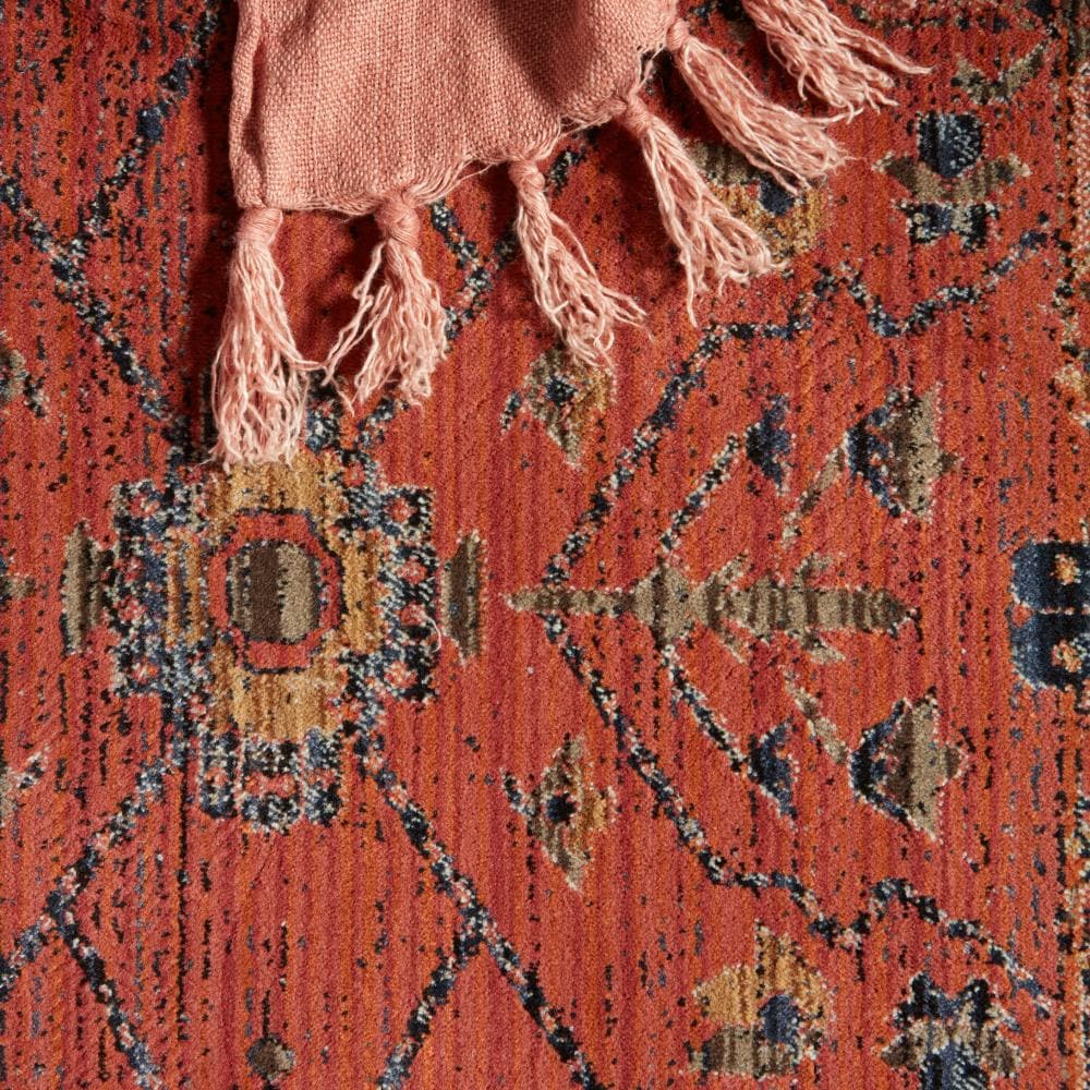 Jaipur Living Zefira 10 X 14 (ft) Red/Dark Blue Indoor Medallion