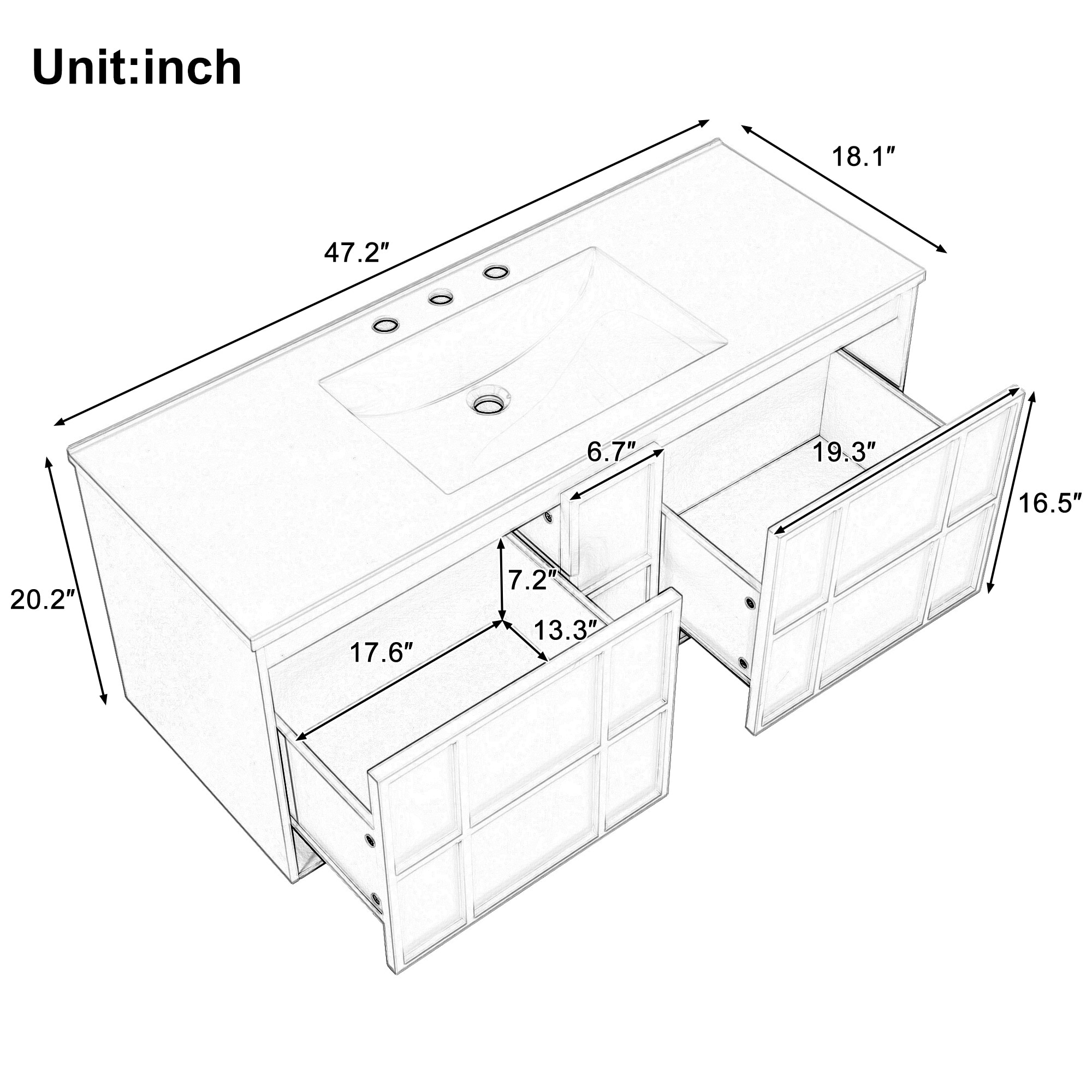 CASAINC CA-GLS00137 Bath-Vanity-Combo - View #4