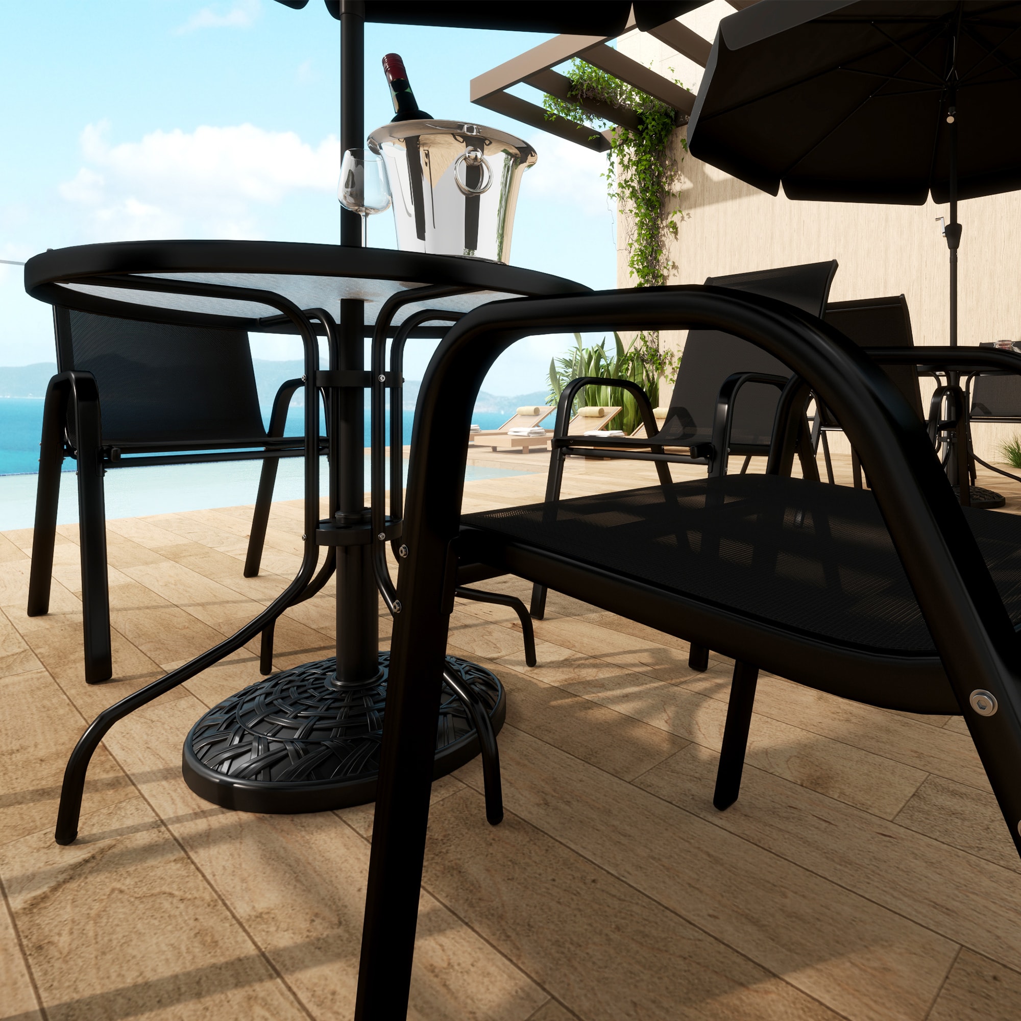 Outsunny 84D-418V00BK Umbrella-Bases - View #4