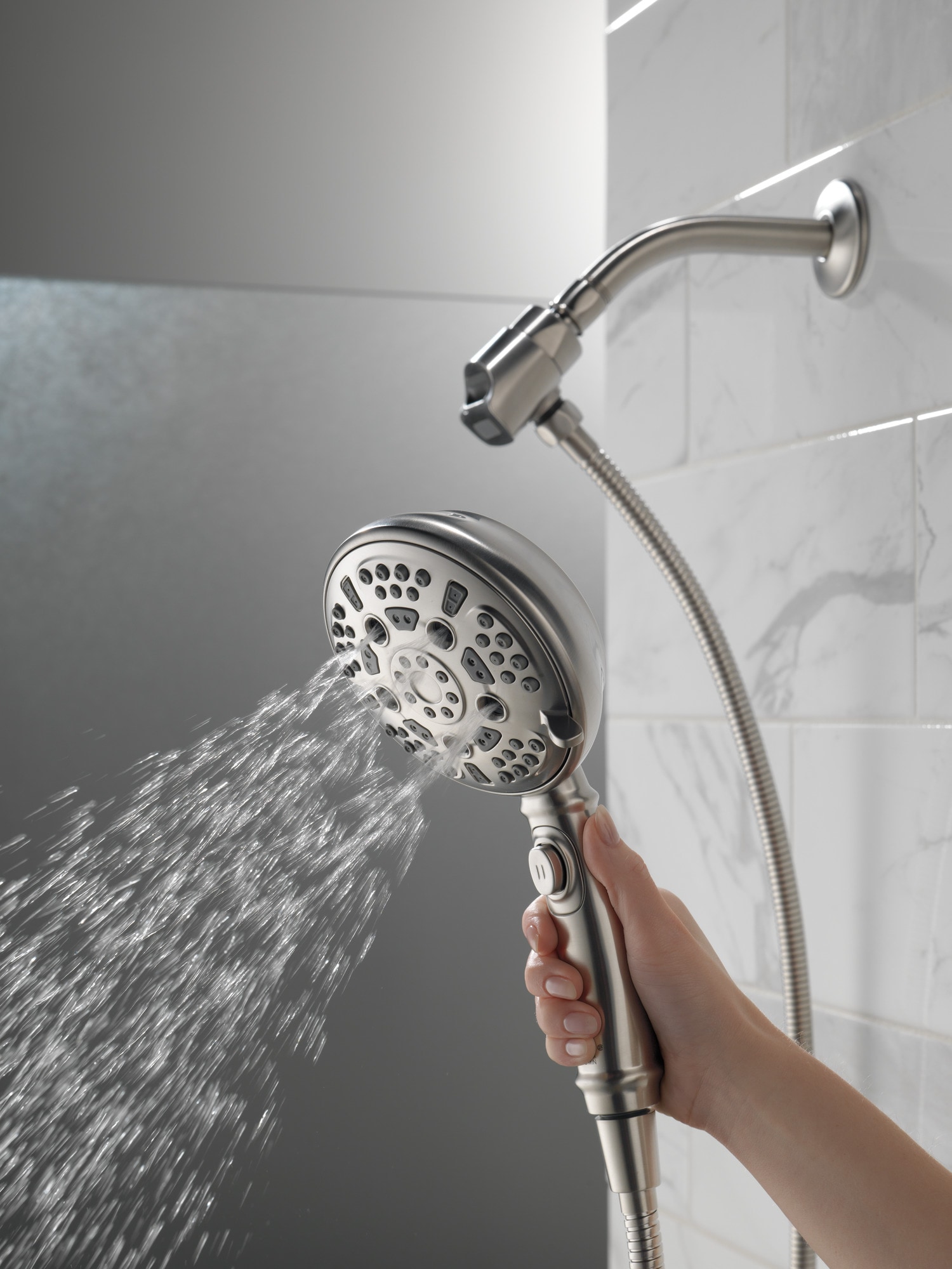 Delta Universal Showering Components Stainless 7-Spray Handheld Shower ...