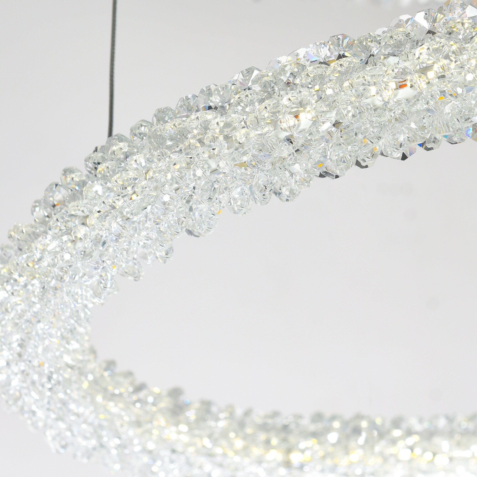 Arielle 32'' Chrome and Crystal Halo LED Chandelier