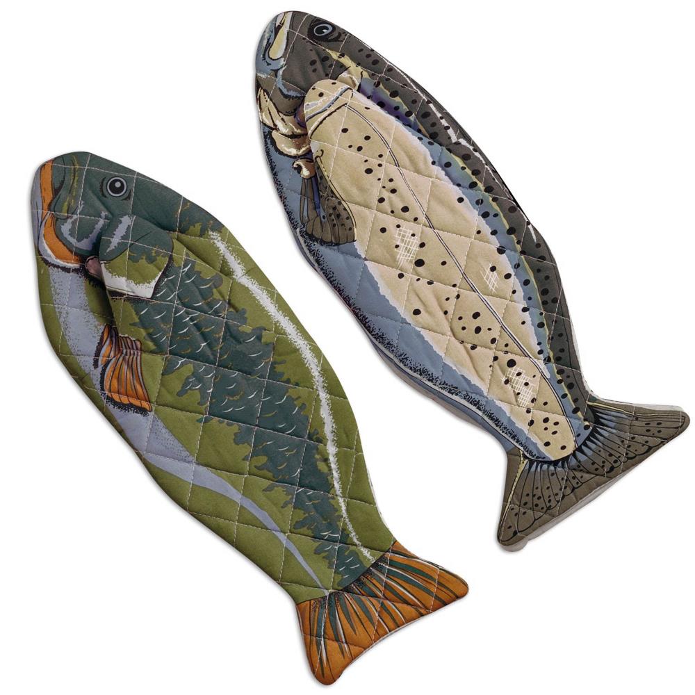 DII CAMZ34778 2-Pack Fish Cotton Grill Mitt