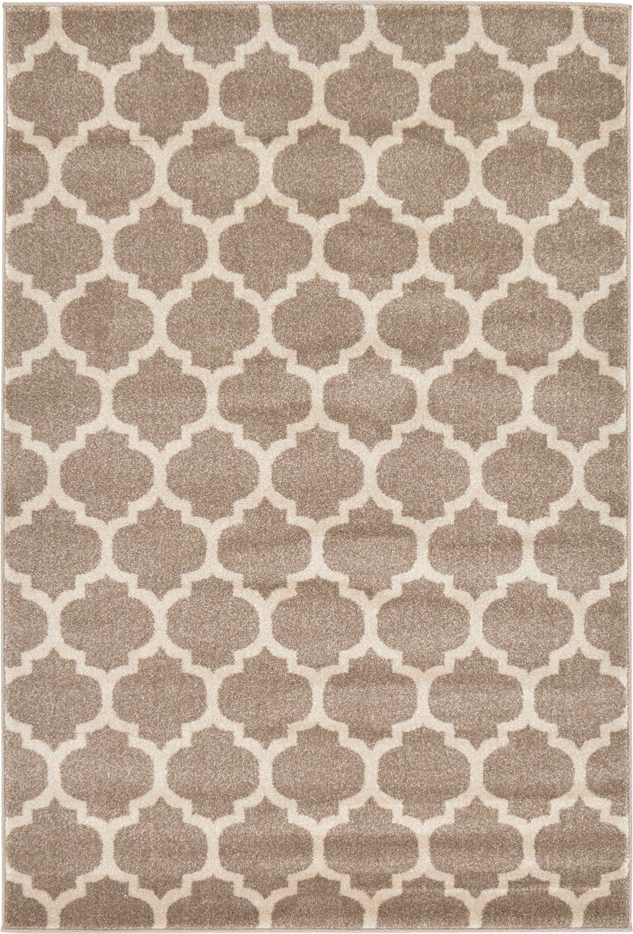 Unique Loom 3128539 Philadelphia Trellis 4 x 6 (ft) Loomed Polypropylene Light Brown/Beige Rectangular Indoor Geometric Industrial Area rug