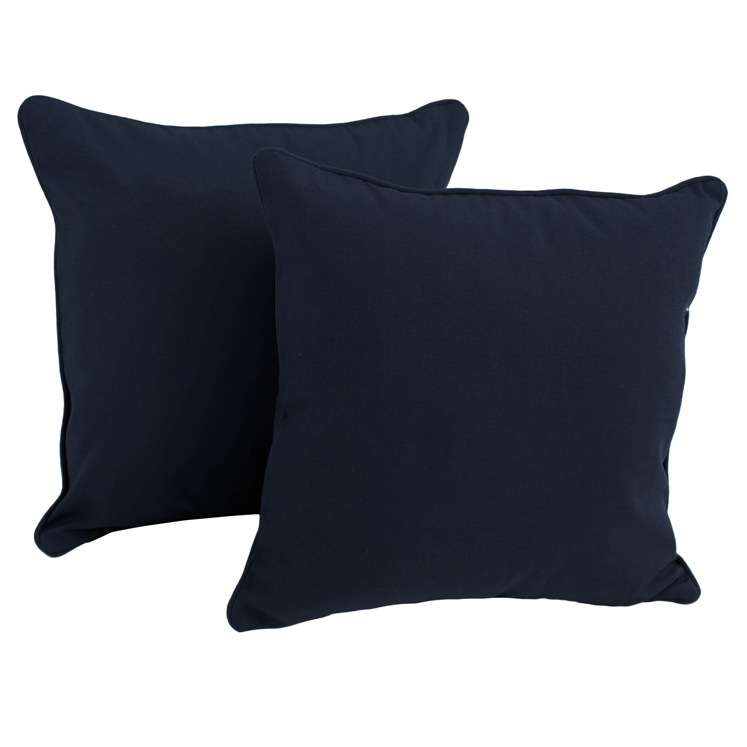 Blazing Needles 9810-CD-S2-TW-NV 2 -Piece 18-in x 18-in Navy Square Indoor Decorative Pillow