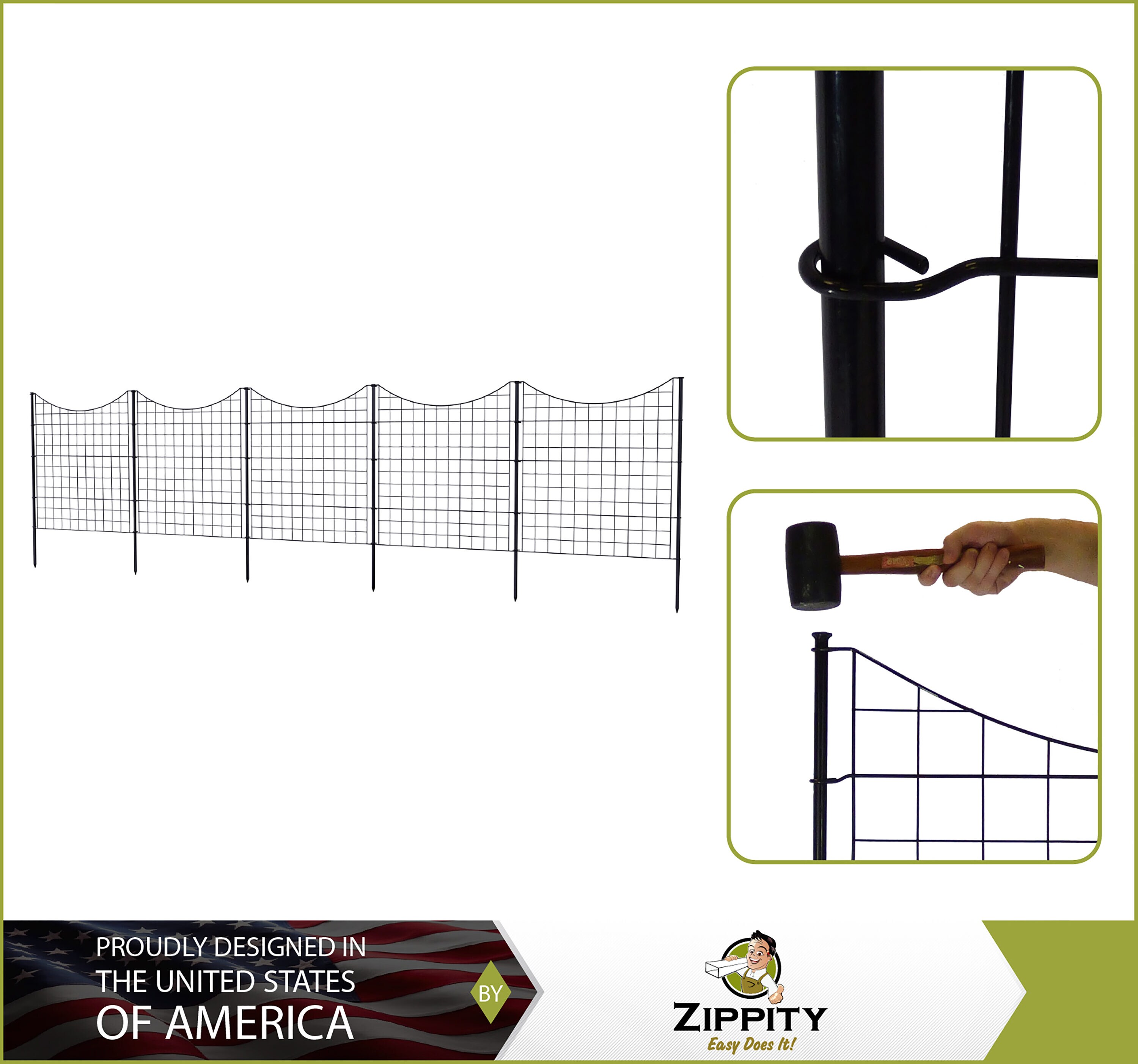 Zippity Outdoor Products 39in Tall Garden Metal Dog Fence Panels (5 Panels)  & Reviews