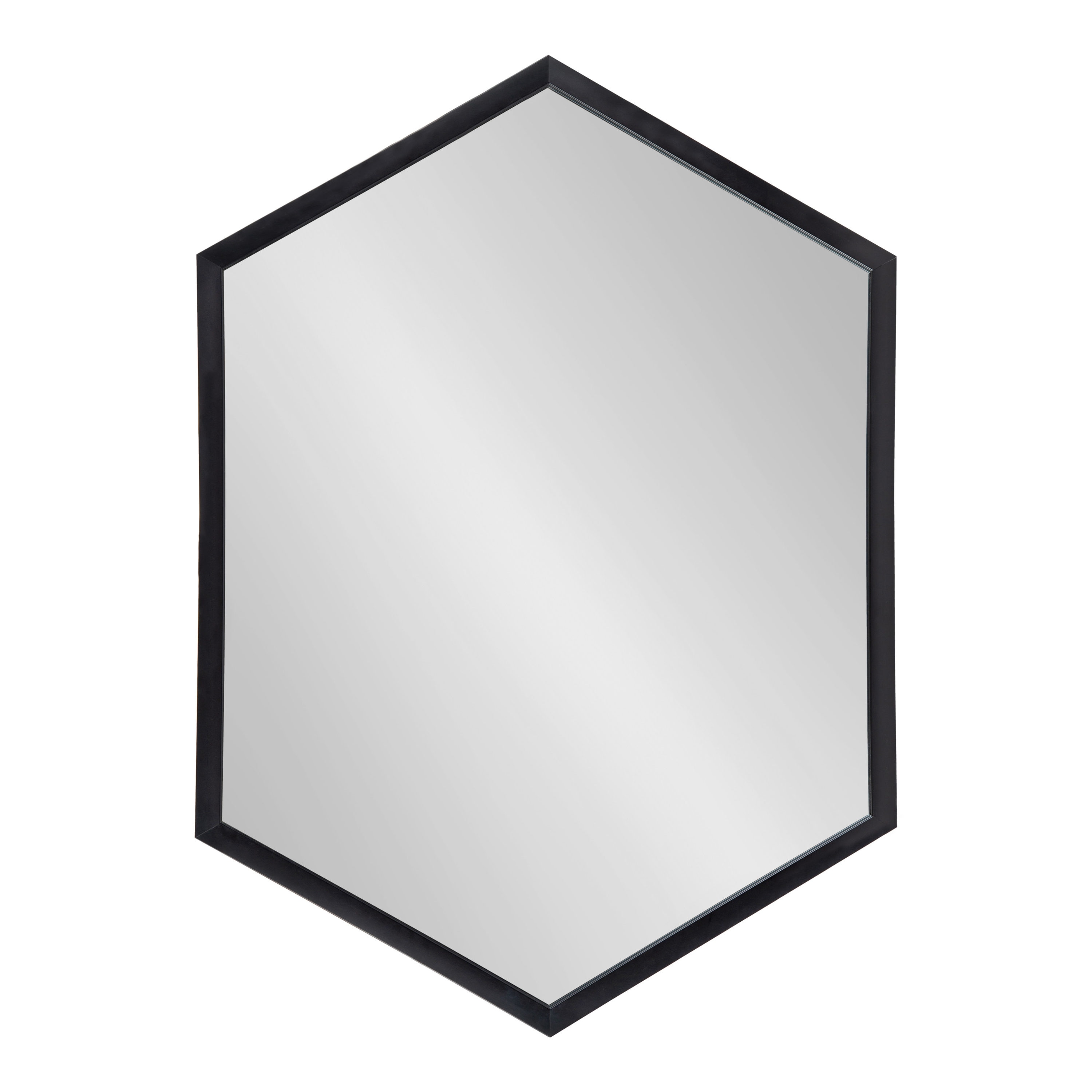 Kate and Laurel 216352 Laverty 22-in W x 31-in H Hexagon Black Framed Wall Mirror