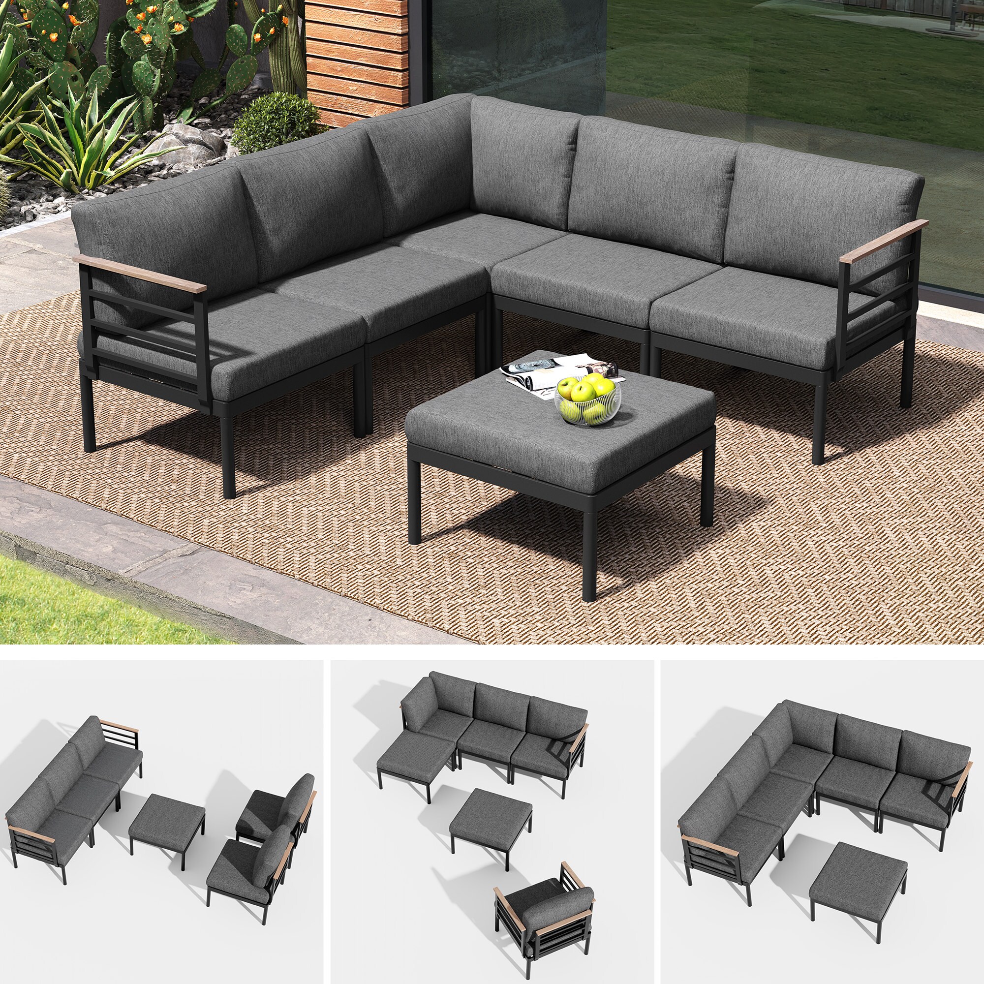 Crestlive Products CL-SF009DGY-6 Patio-Sofas-Daybeds - View #2