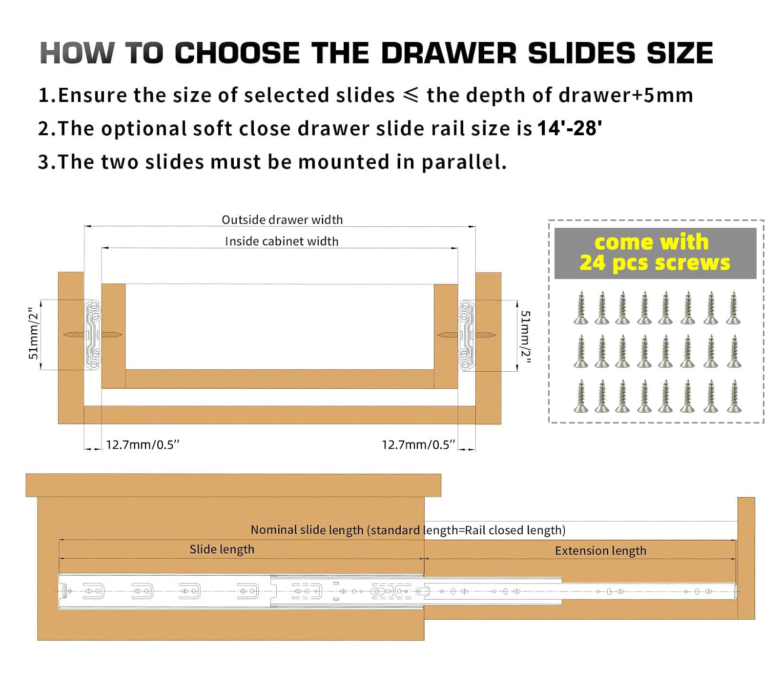 SenQWFa LDC0821C426 Drawer-Slides - View #6