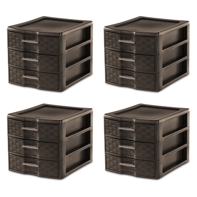 Small Brown Heavy Duty Storage Drawer, Sterilite 3 Drawer Plastic Dresser
