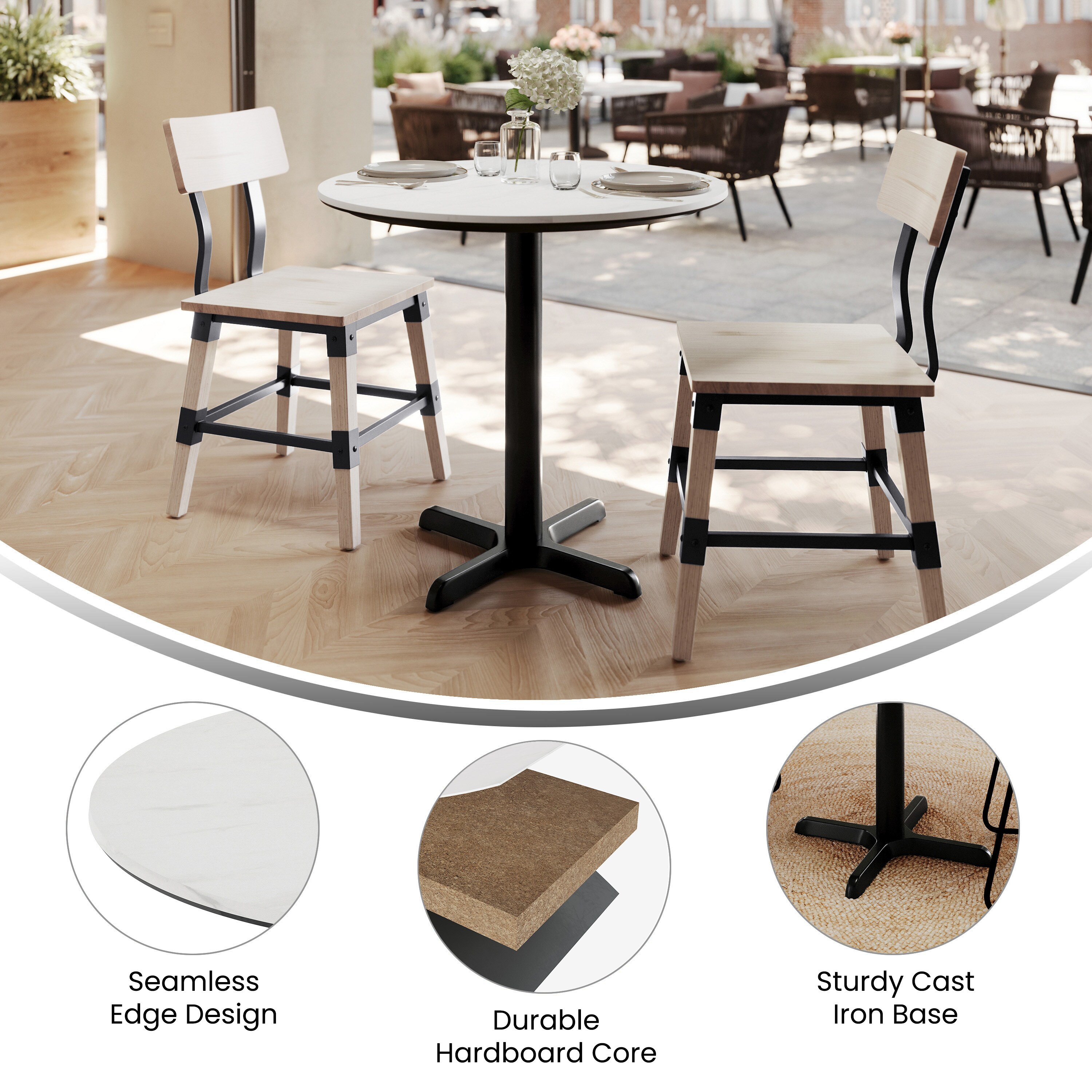 Flash Furniture TopGuard 31.25-in Round Tabletop- Seamless Surface ...