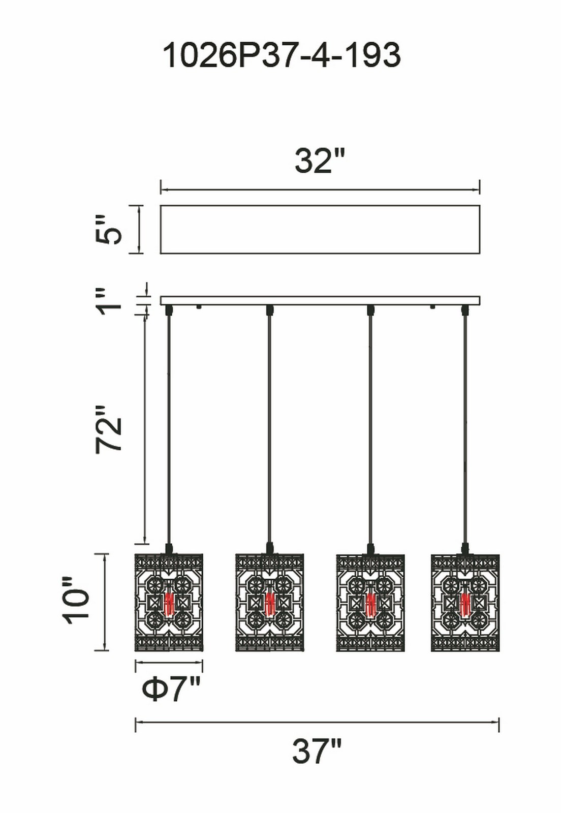 CWI Lighting 1026P37-4-193 b090015 - View #2