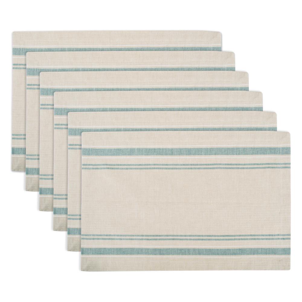 DII CAMZ37052 Teal Stripes Placemats