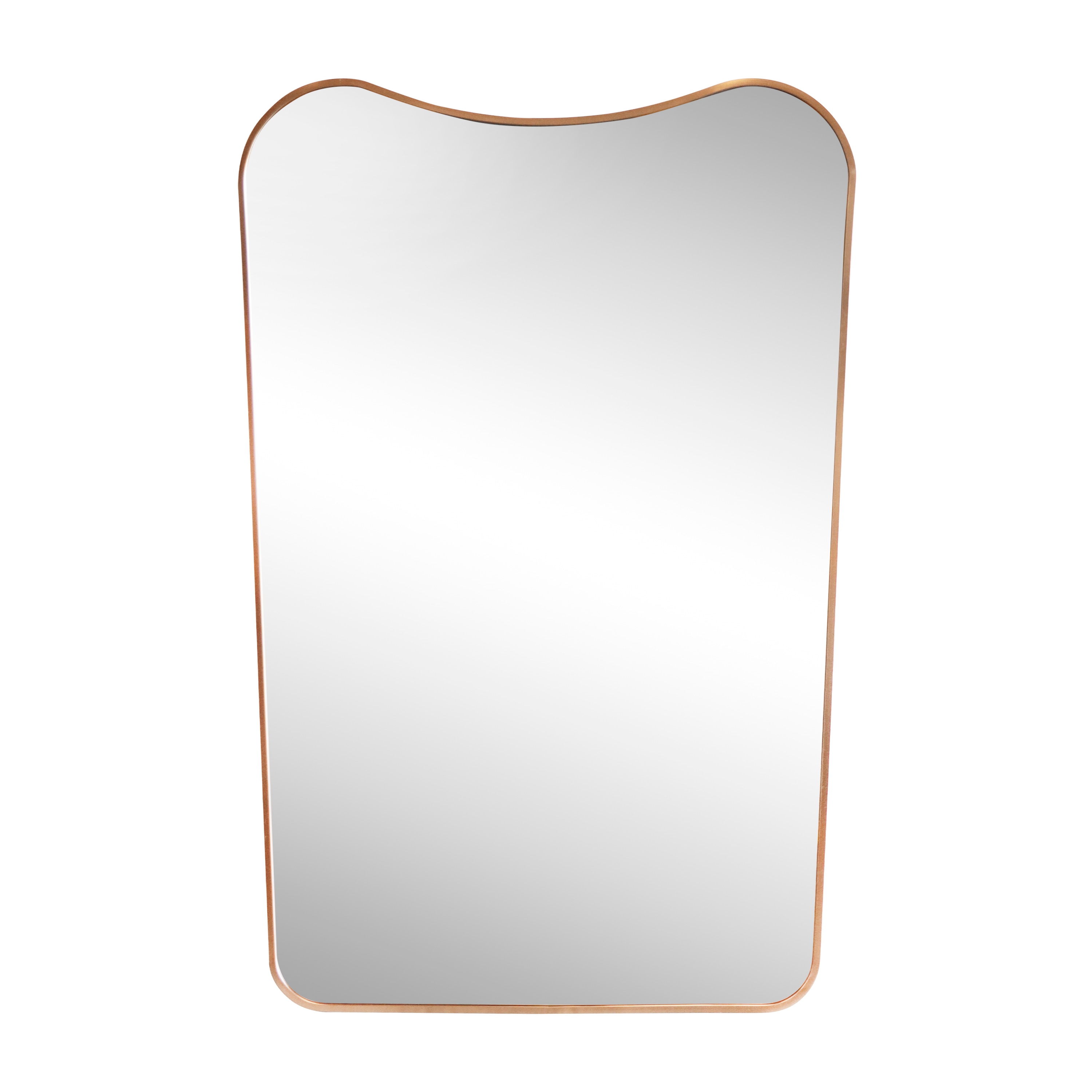 JONATHAN  Y Alfie 24-in. W x 36-in. H Large Irregular Metal Framed Wall Mounted Mirror with Flat Bottom - Gold