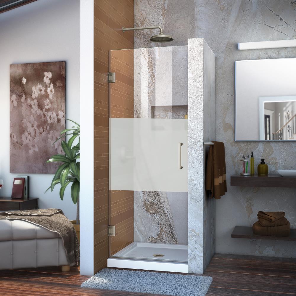DreamLine SHDR-20297210F-HF-04 Unidoor Brushed Nickel 72-in Frameless Hinged Shower Door