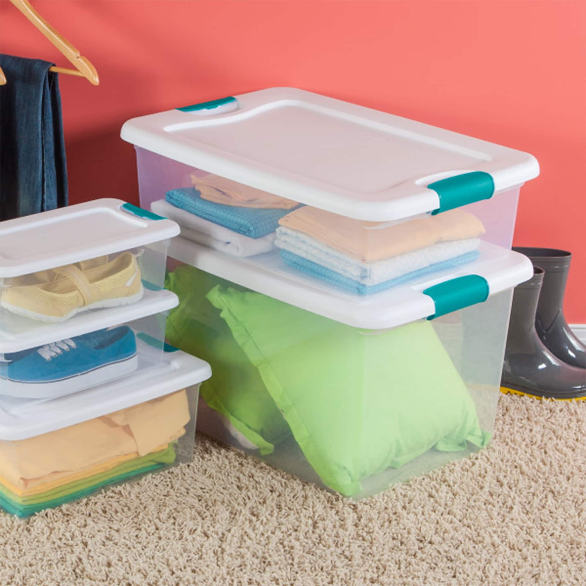 Sterilite 10 Gallon Industrial Stacker Storage Totes w/ Gray Clip Lids (6  Pack), 1 Piece - Foods Co.