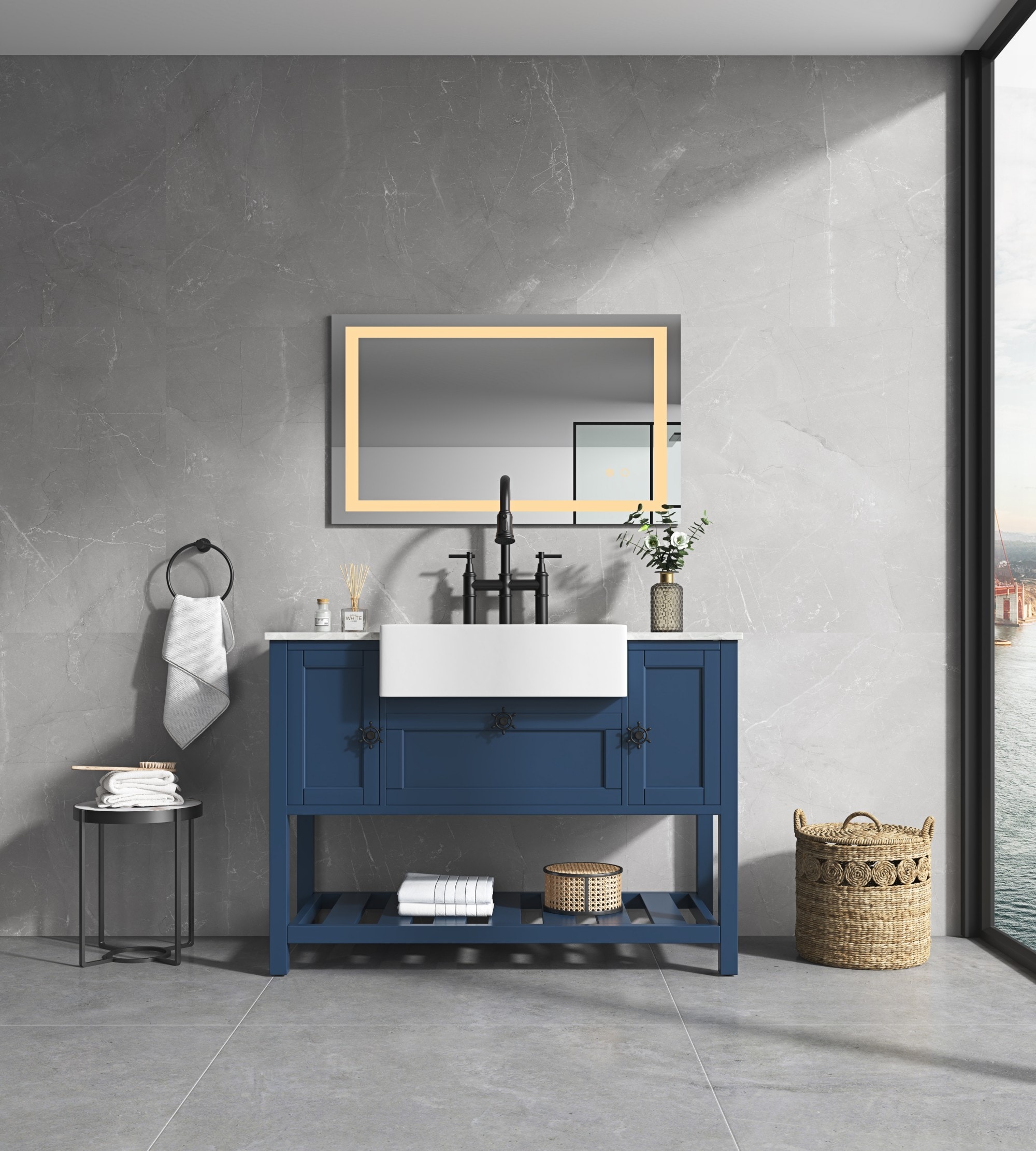 Dexmalle  LED Bathroom Mirror 36x28 INCH with Front and Backlight