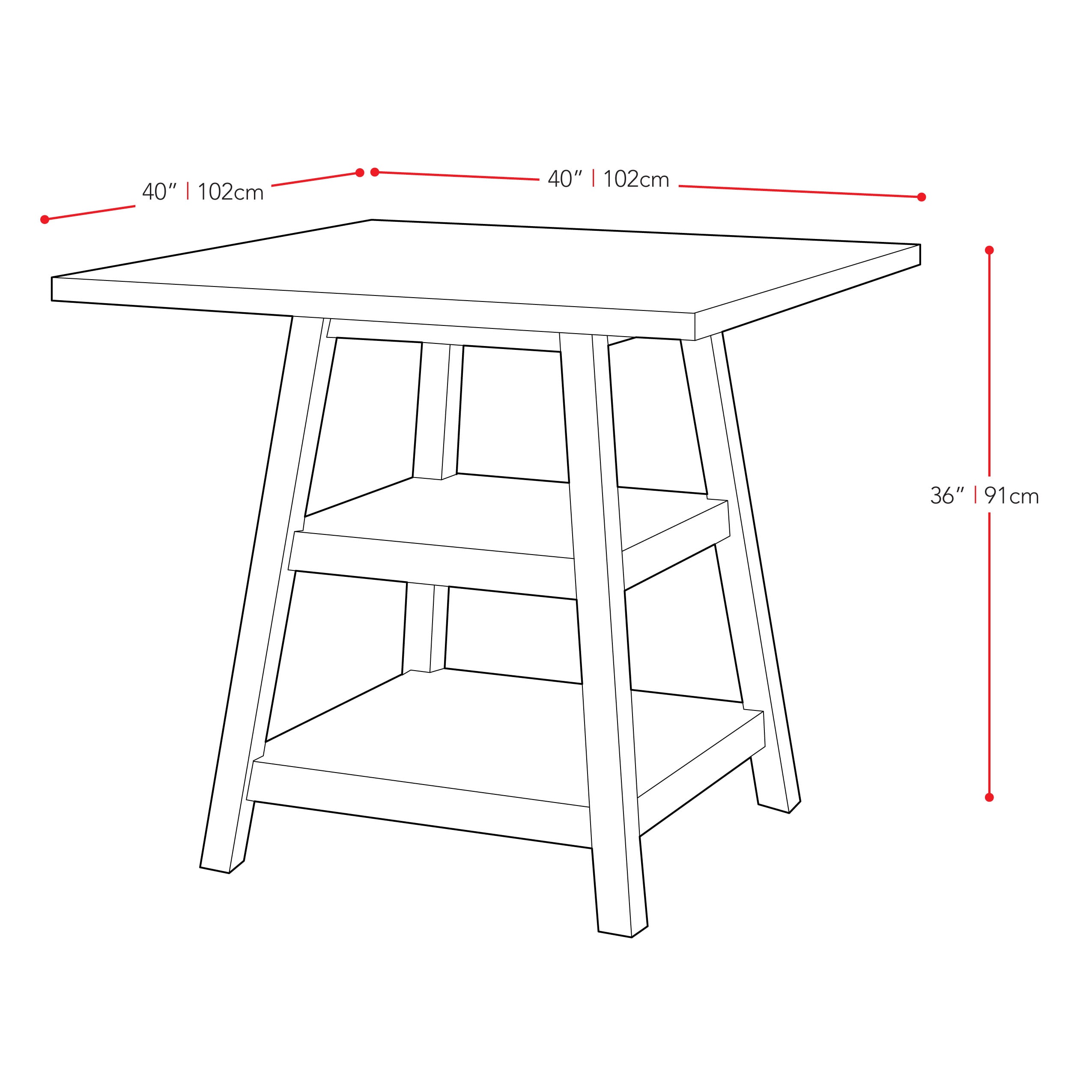 CorLiving Bistro Cappuccino Transitional Counter Table, Composite with ...