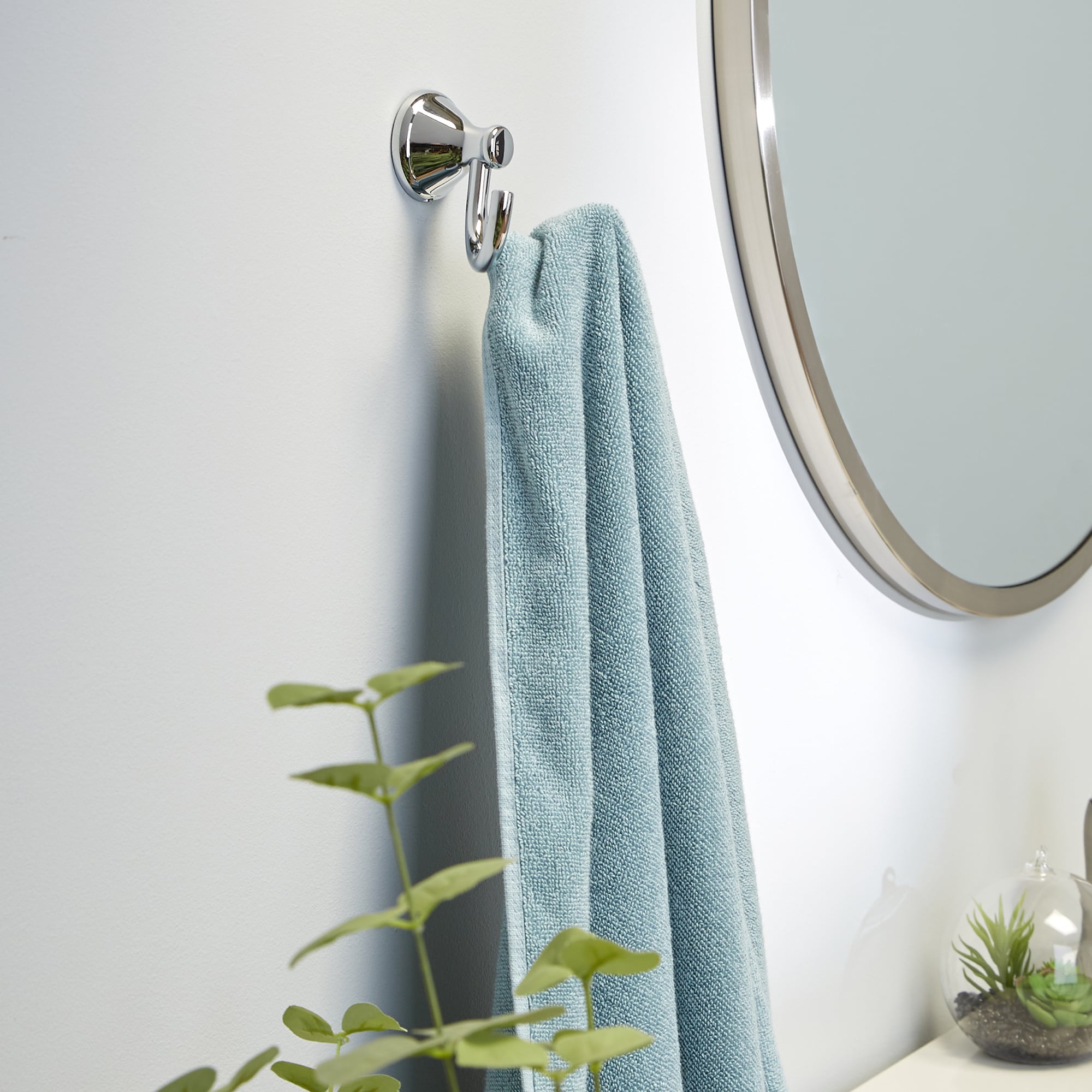 Style Selections Bailey Chrome Double-Hook Wall Mount Towel Hook in the  Towel Hooks department at