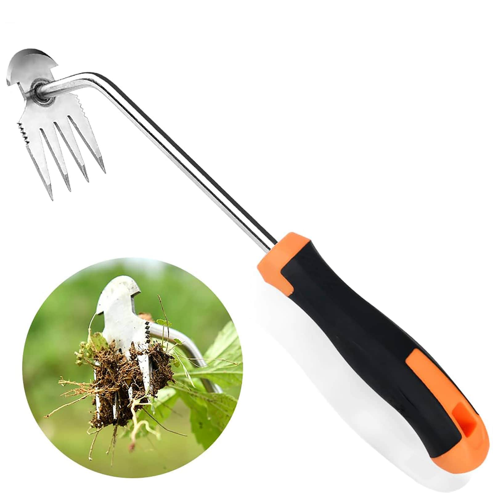 Etokfoks -  Stainless Steel Weed Puller Tool 2024 Upgraded Hand Weeder with 4 Sharp Teeth Dual Pu...