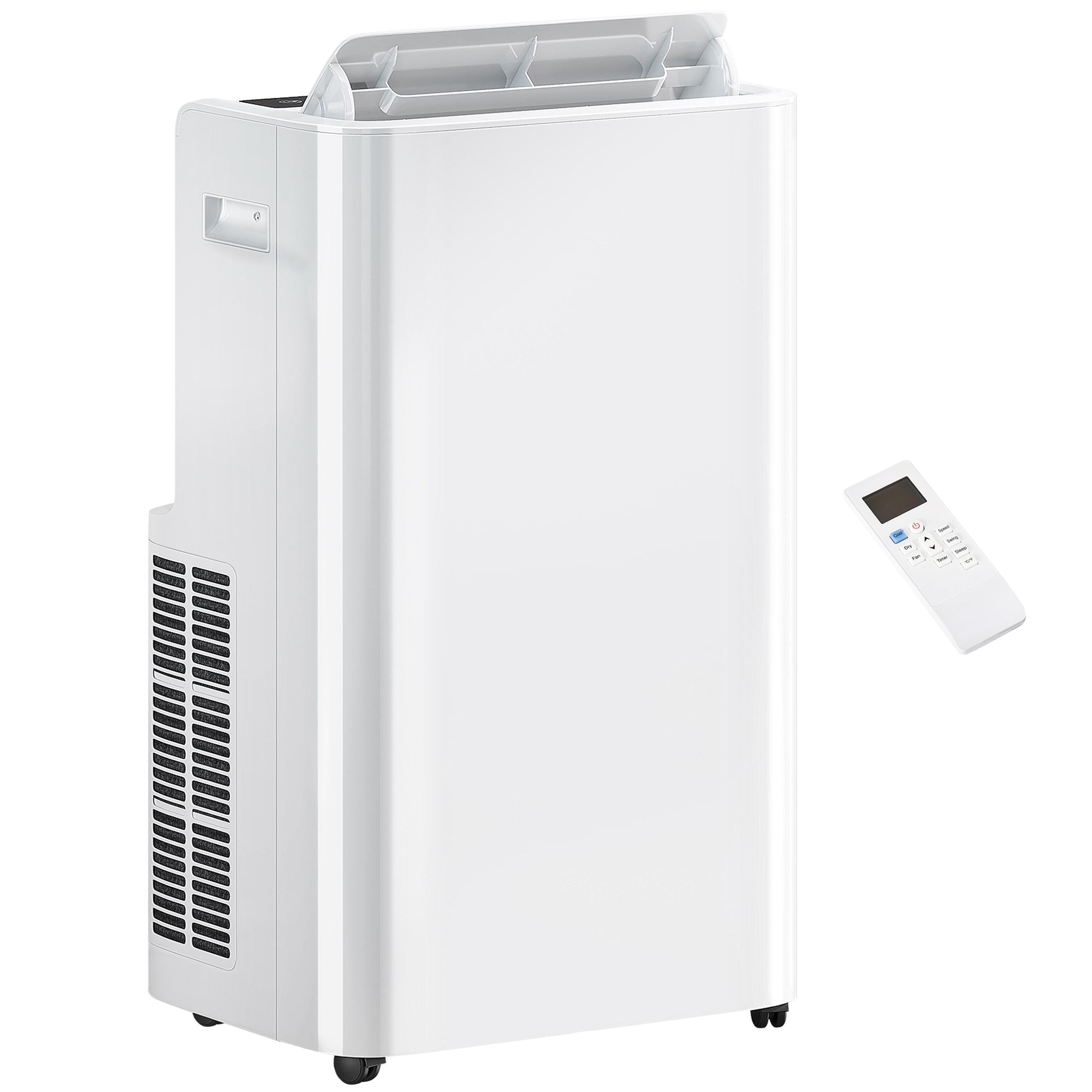 Huluwat 12000 BTU Portable Air Conditioner with Cooling Dehumidifier and Ventilating Portable AC Unit with Remote Control 3 Fan Modes 24-Hour Timer White