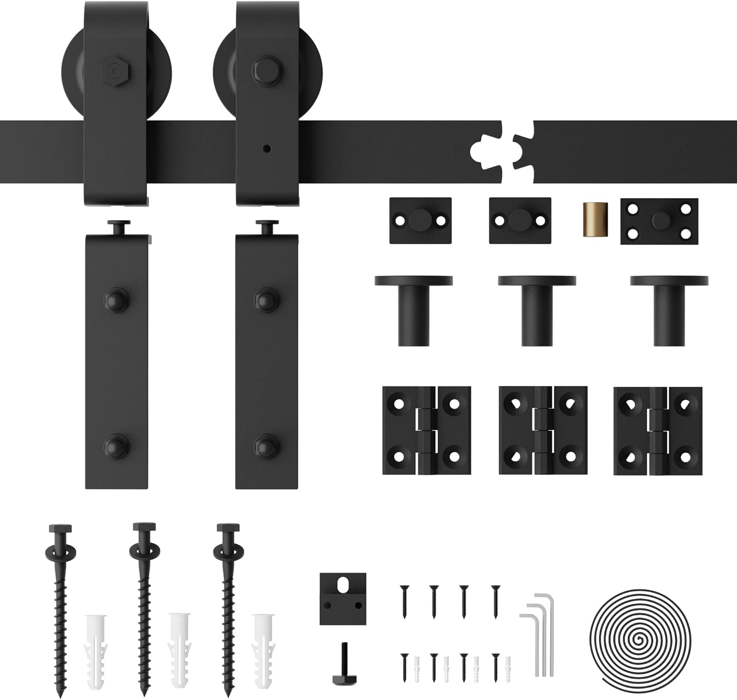 WINSOON GCM5223 39-in Matte Matte Black Indoor J-strap Single bifold Barn door hardware kit