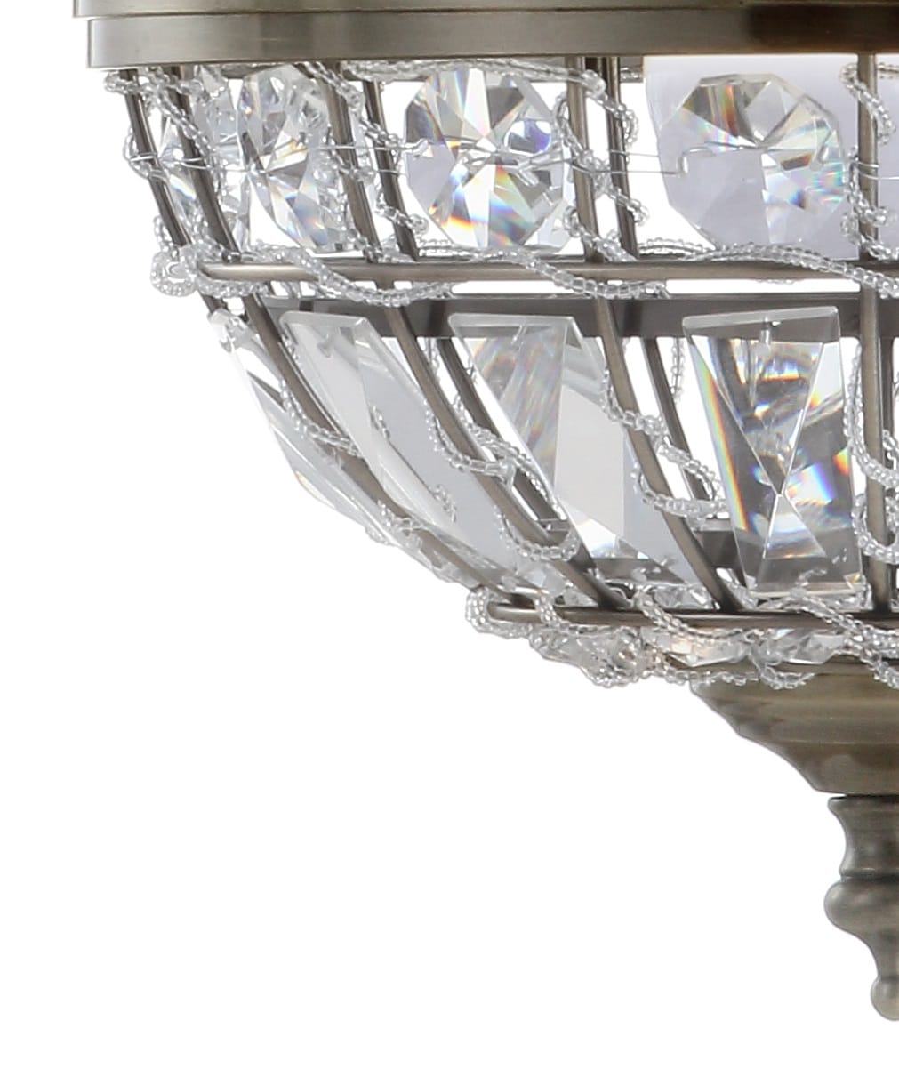 Regina 12" Antique Brass Crystal Empire LED Chandelier