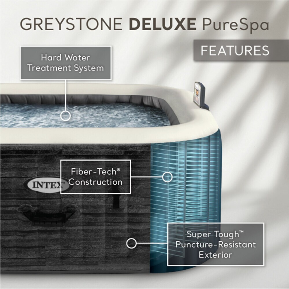 Intex PureSpa Plus Square Inflatable Hot Tub with LED Light