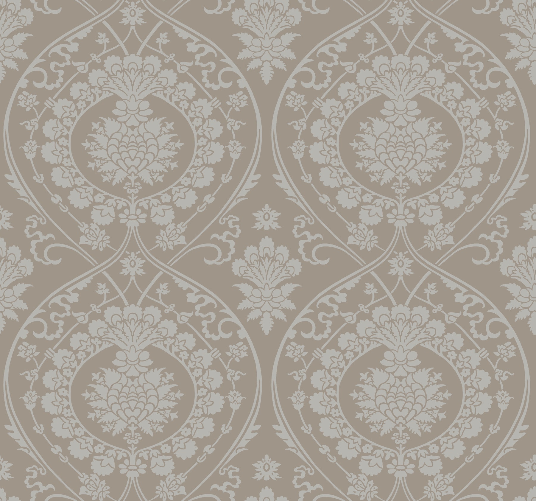 York Wallcoverings DM4902 Damask Resource Library 60.8-Sq. Feet Neutral Non-woven Damask Unpasted Wallpaper
