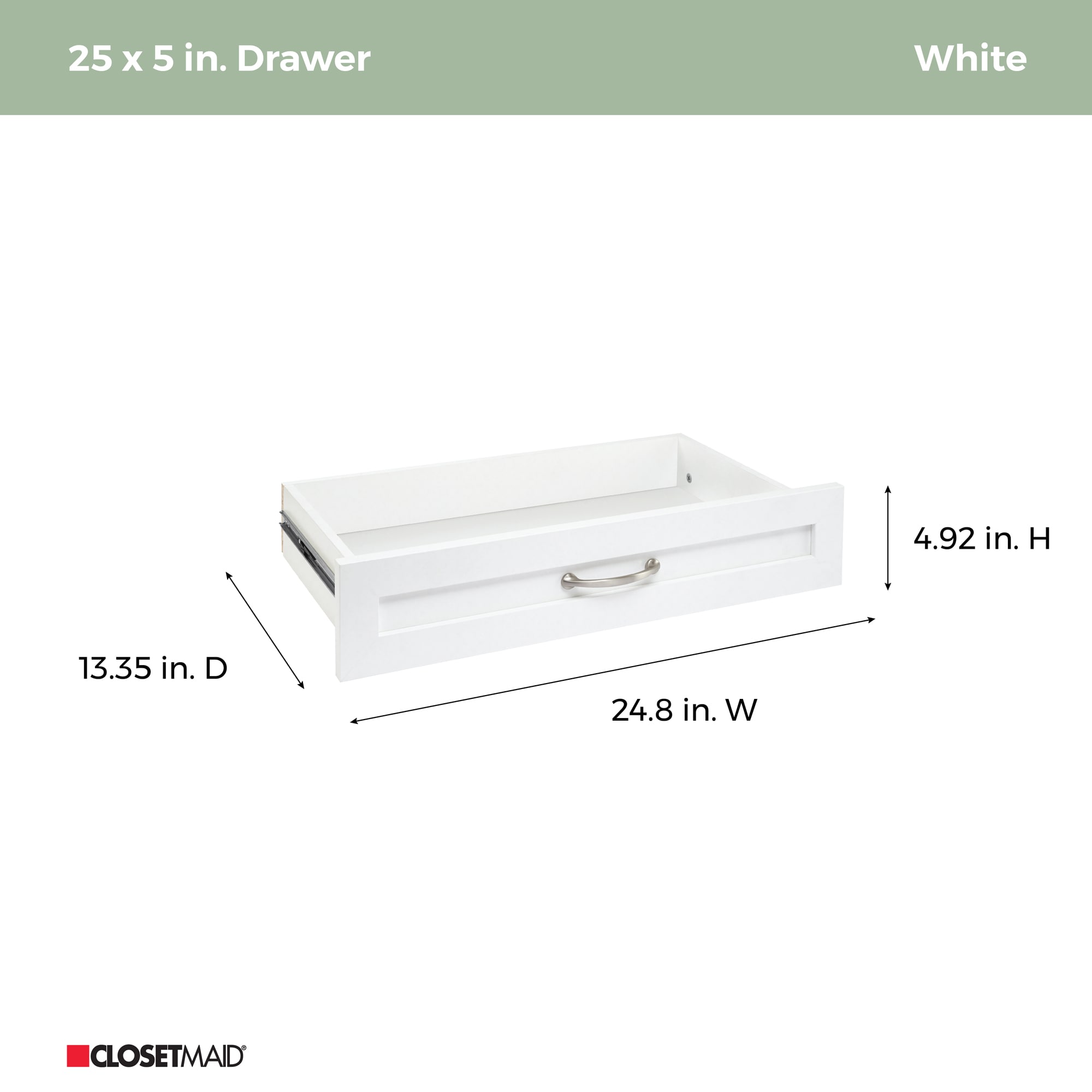 ClosetMaid BrightWood 25-in x 5-in x 13-in White Drawer Unit in the ...