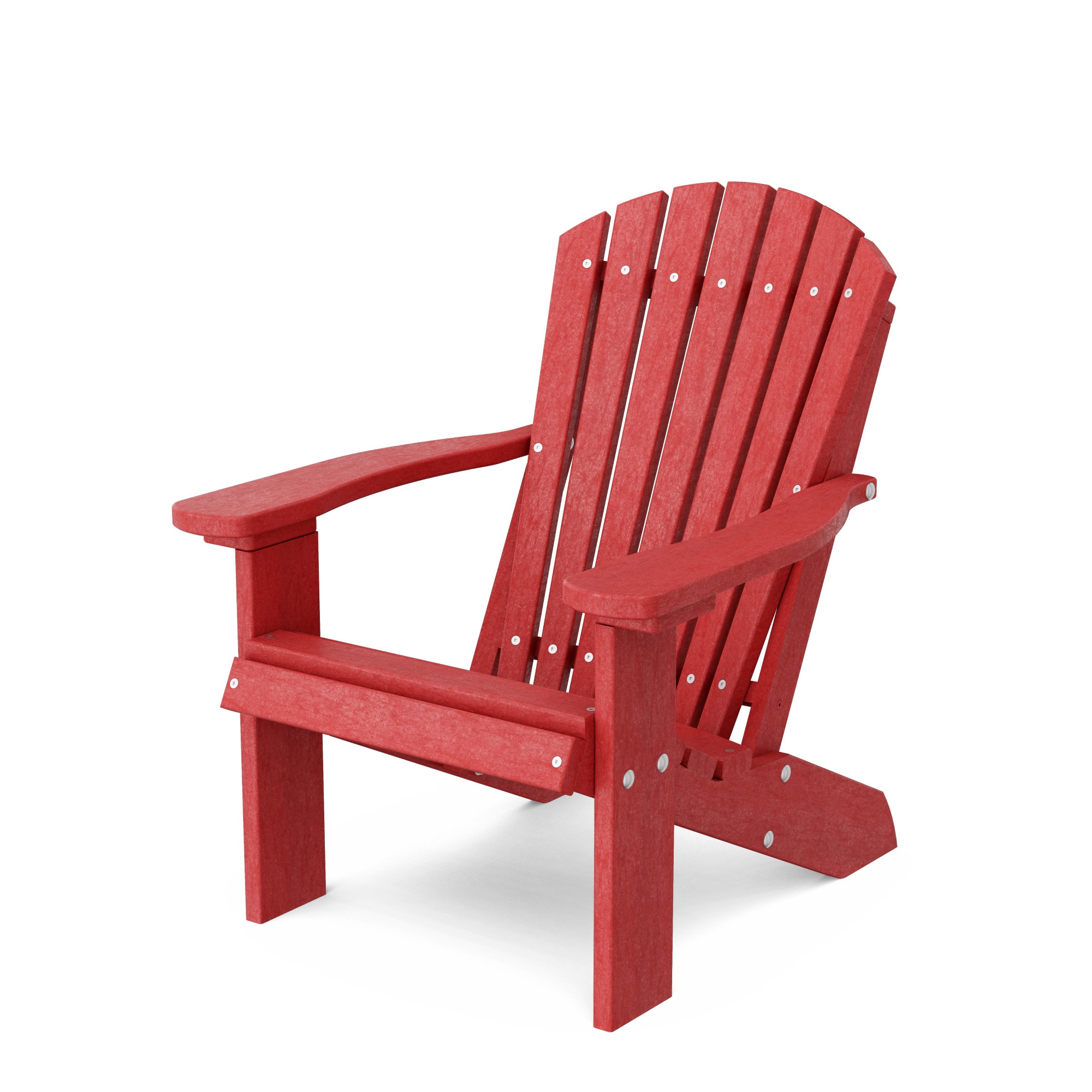 Wildridge LCC-113-CR Heritage Child Cardinal Red HDPE Frame Stationary Adirondack Chair with Slat Seat