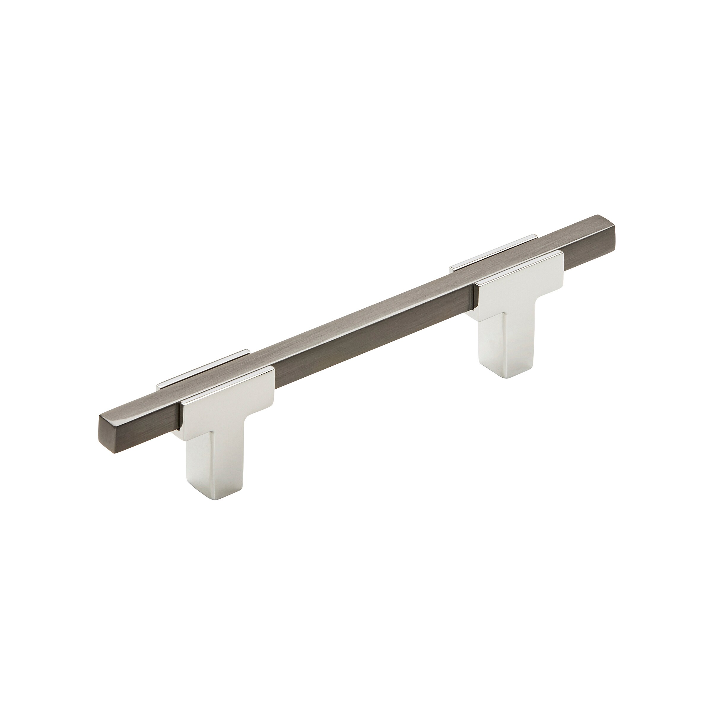 Amerock BP7789626BCR Urbanite 3-3/4-in , 96mm Center to Center Polished Chrome/Black Chrome Rectangular Bar