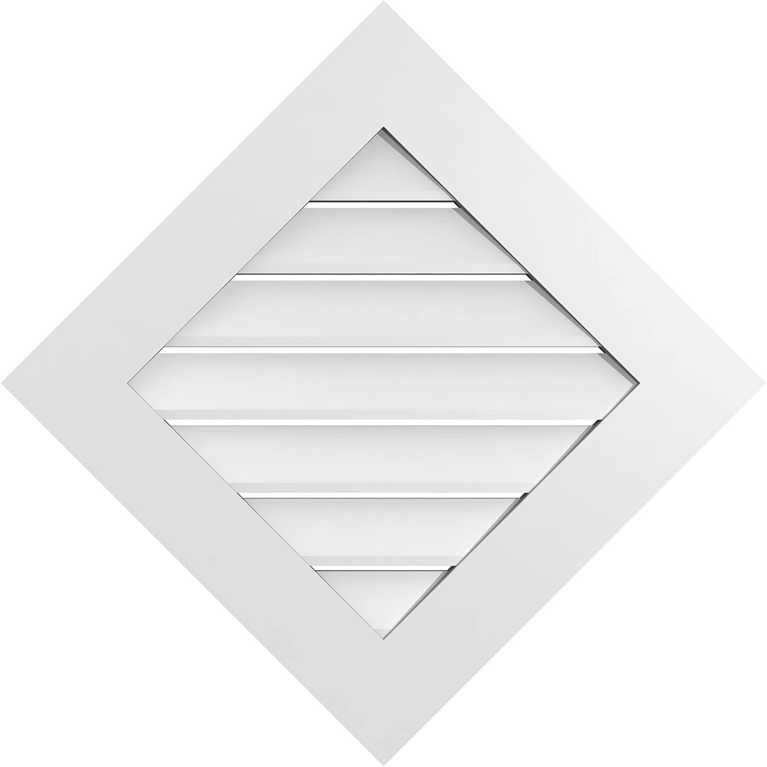 Ekena Millwork GVPDI28X2801SN 28-Inches x 28-Inches Off-white Diamond PVC Gable Louver Vent