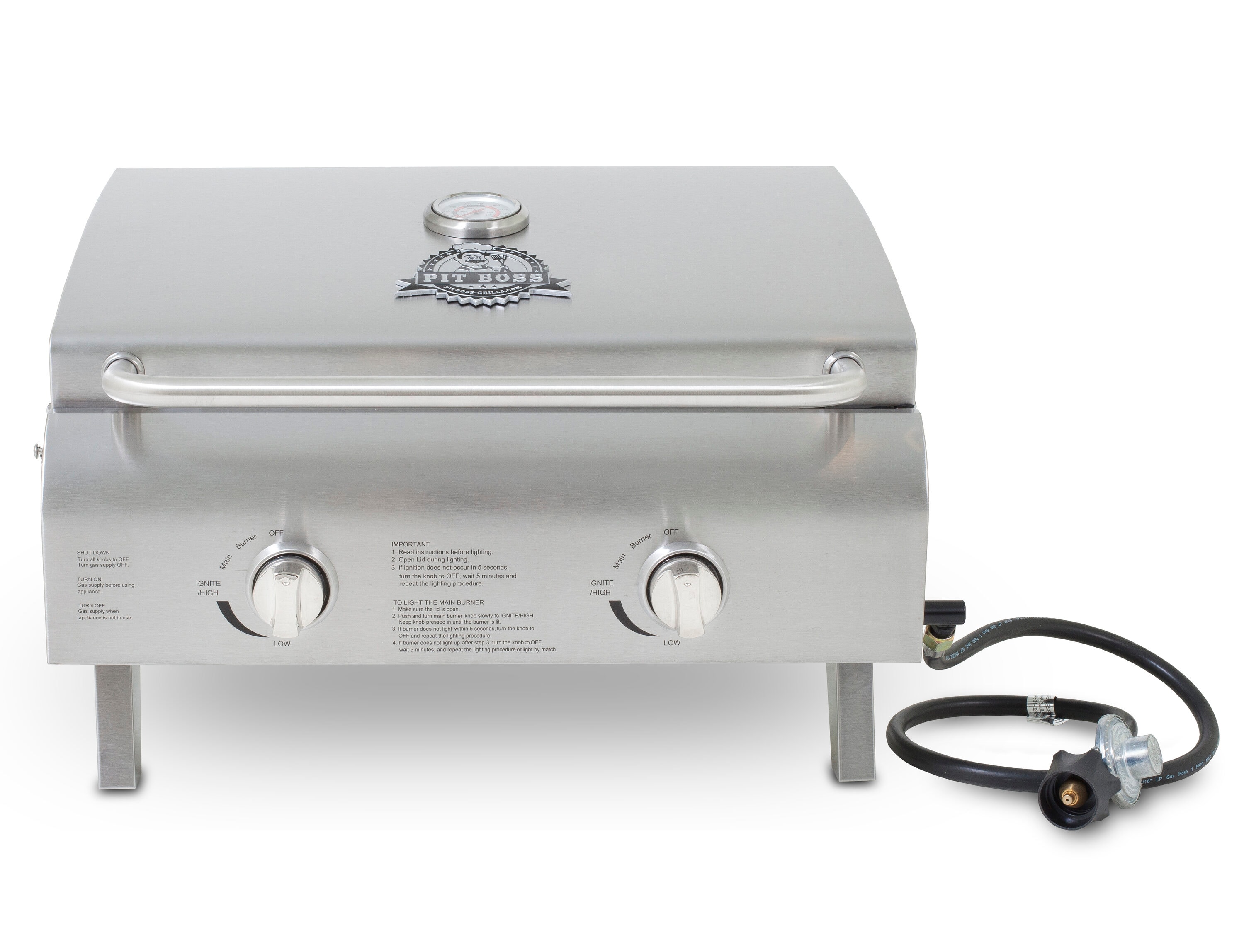 Monument Grills 2-Burner Portable Tabletop Propane GAS Grill in Stainless