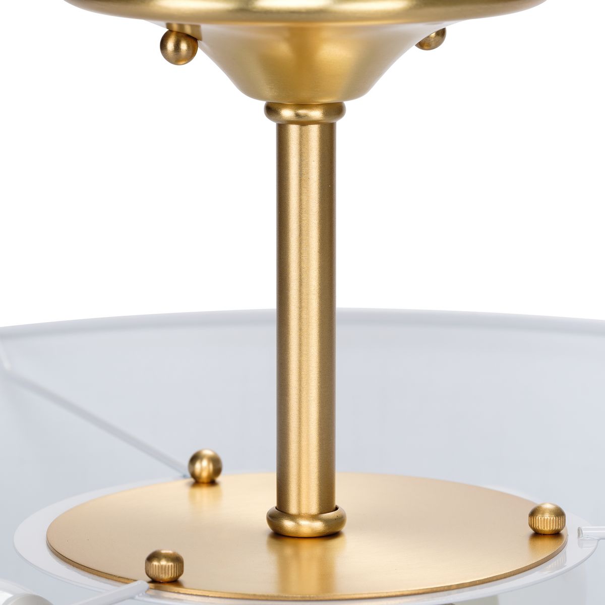 Elegant 18" Satin Brass Semi-Flush Mount with Summer Linen Shade