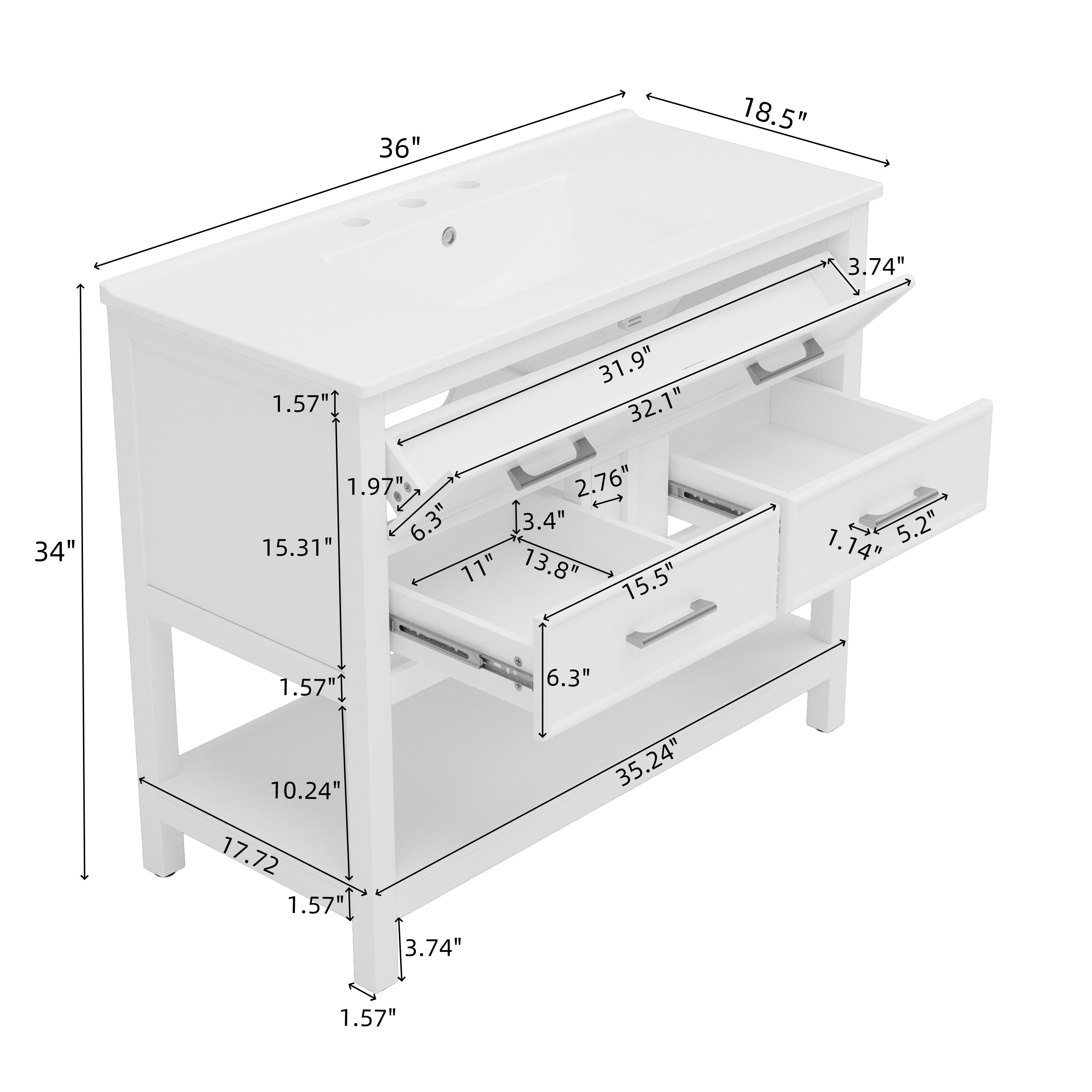 Boyel Living BL-NE-8908W Bath-Vanity-Combo - View #2