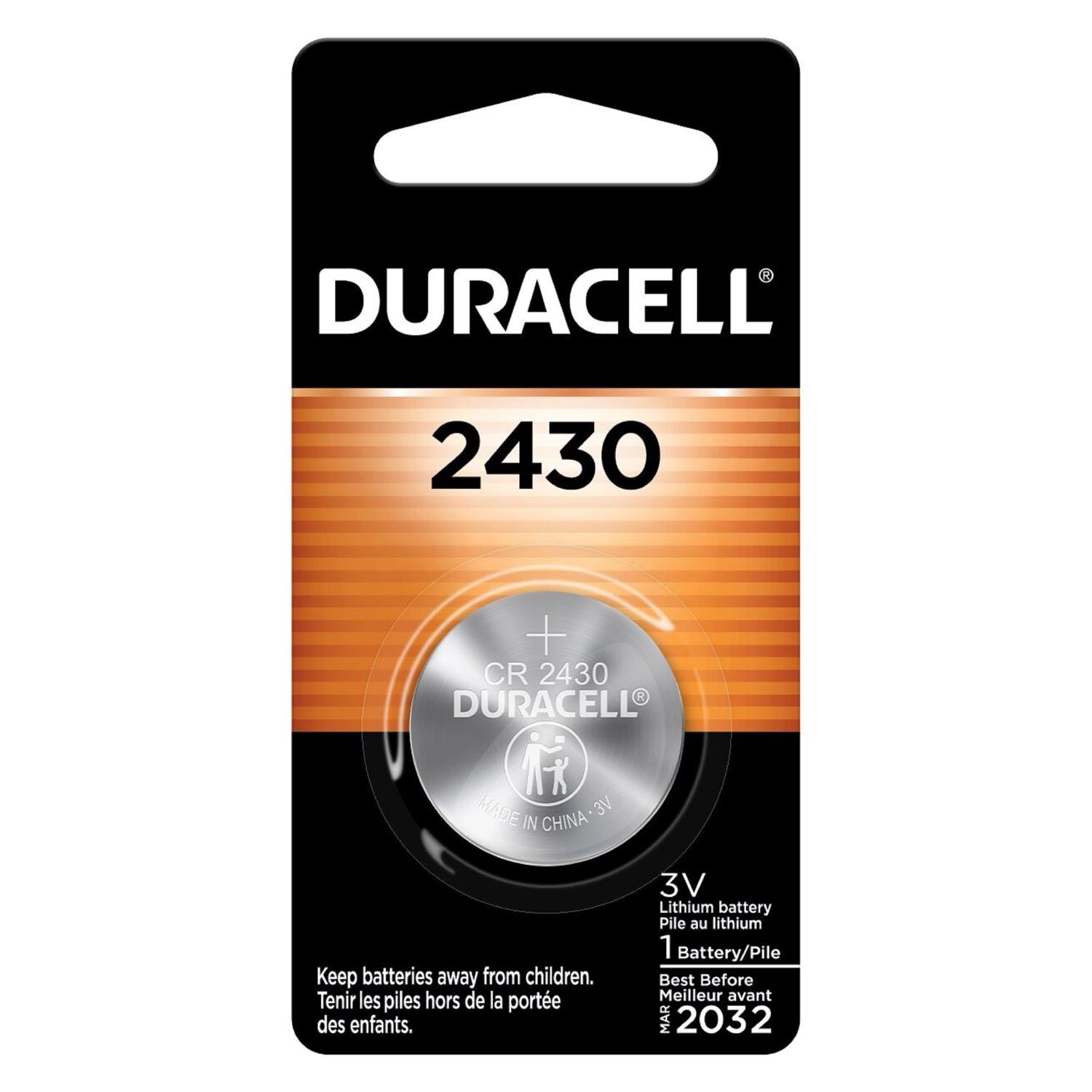 Duracell Lithium Coin 2430 3 V 285 mAh Medical Battery 1 pk #DL2430BPK