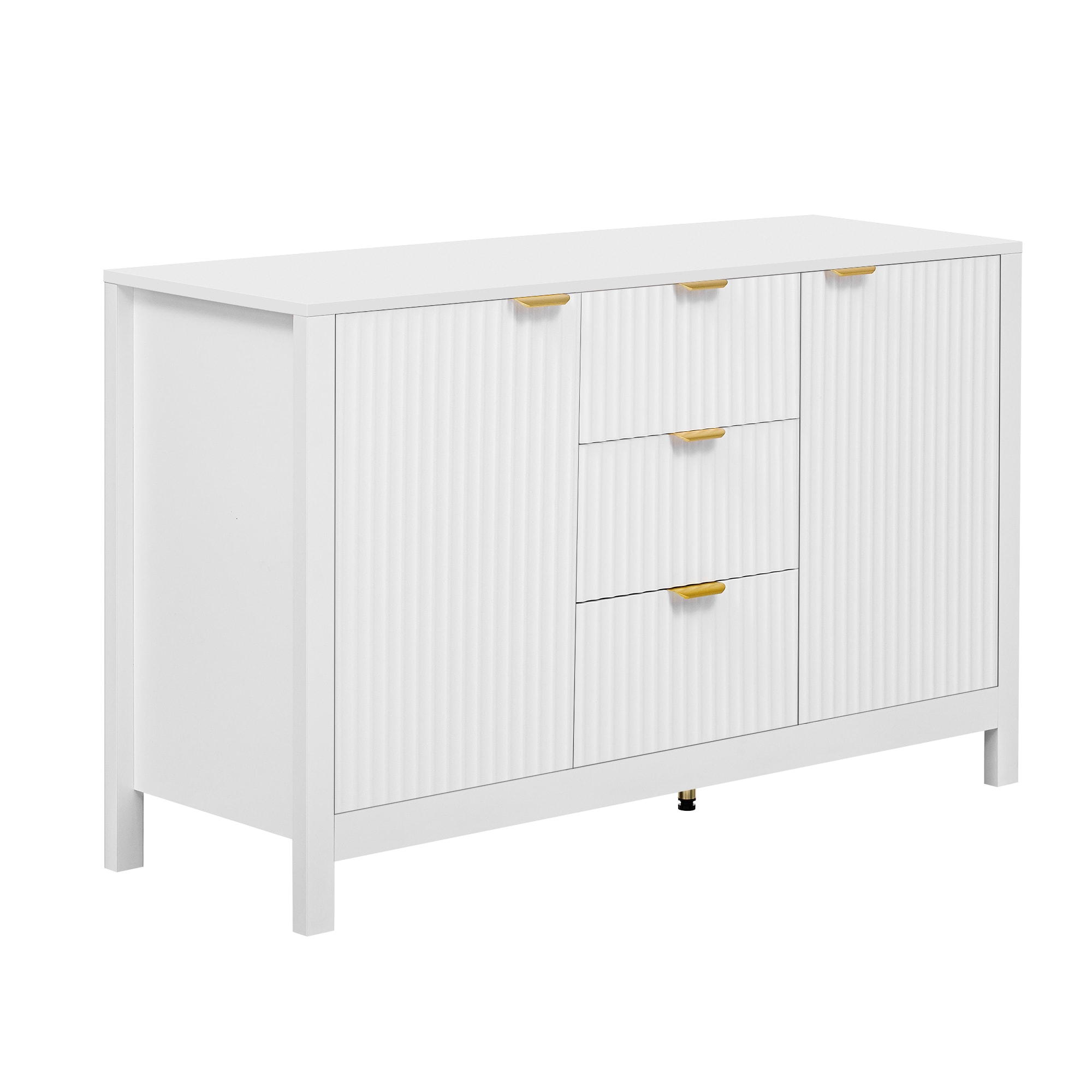 Dining Kitchen Storage Contemporary/Modern White Sideboard with Wine Storage