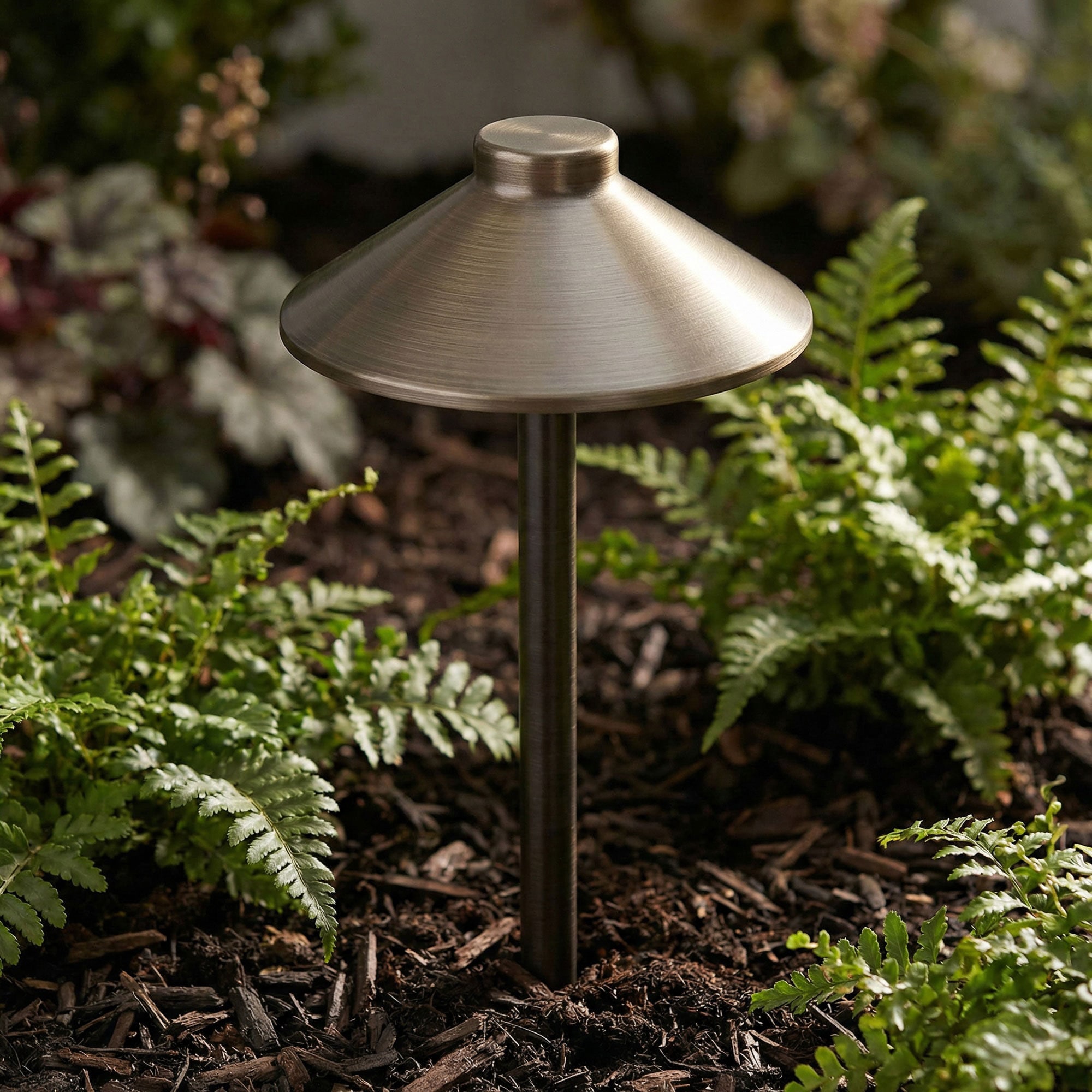 LNC TerraGlow 1-Pack 220-Lumens Brass Low Voltage Hardwired LED Outdoor Compact Path Light (2700K)