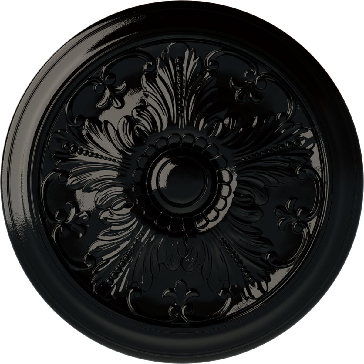 Ekena Millwork CM17VIBPS Vienna 16.875-in W x 16.875-in L Painted Black Pearl Polyurethane Whole Ceiling Medallion