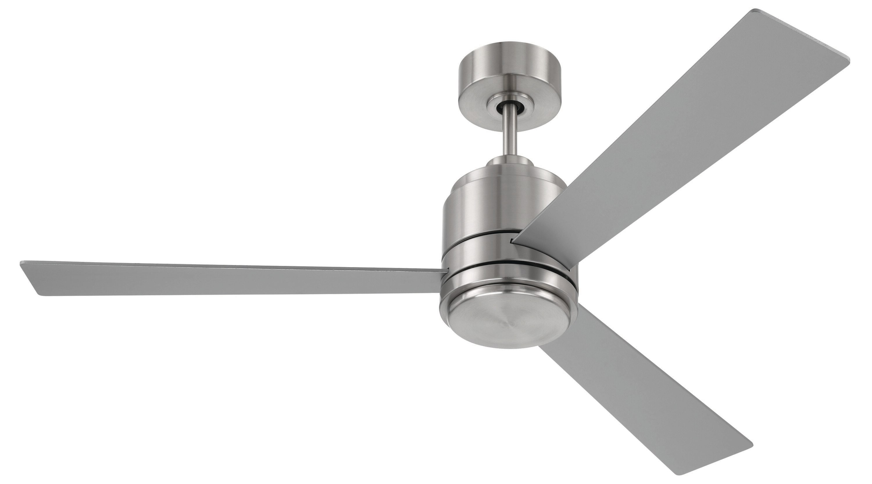 52" Brushed Nickel Ceiling Fan with LED Light and 3 Blades