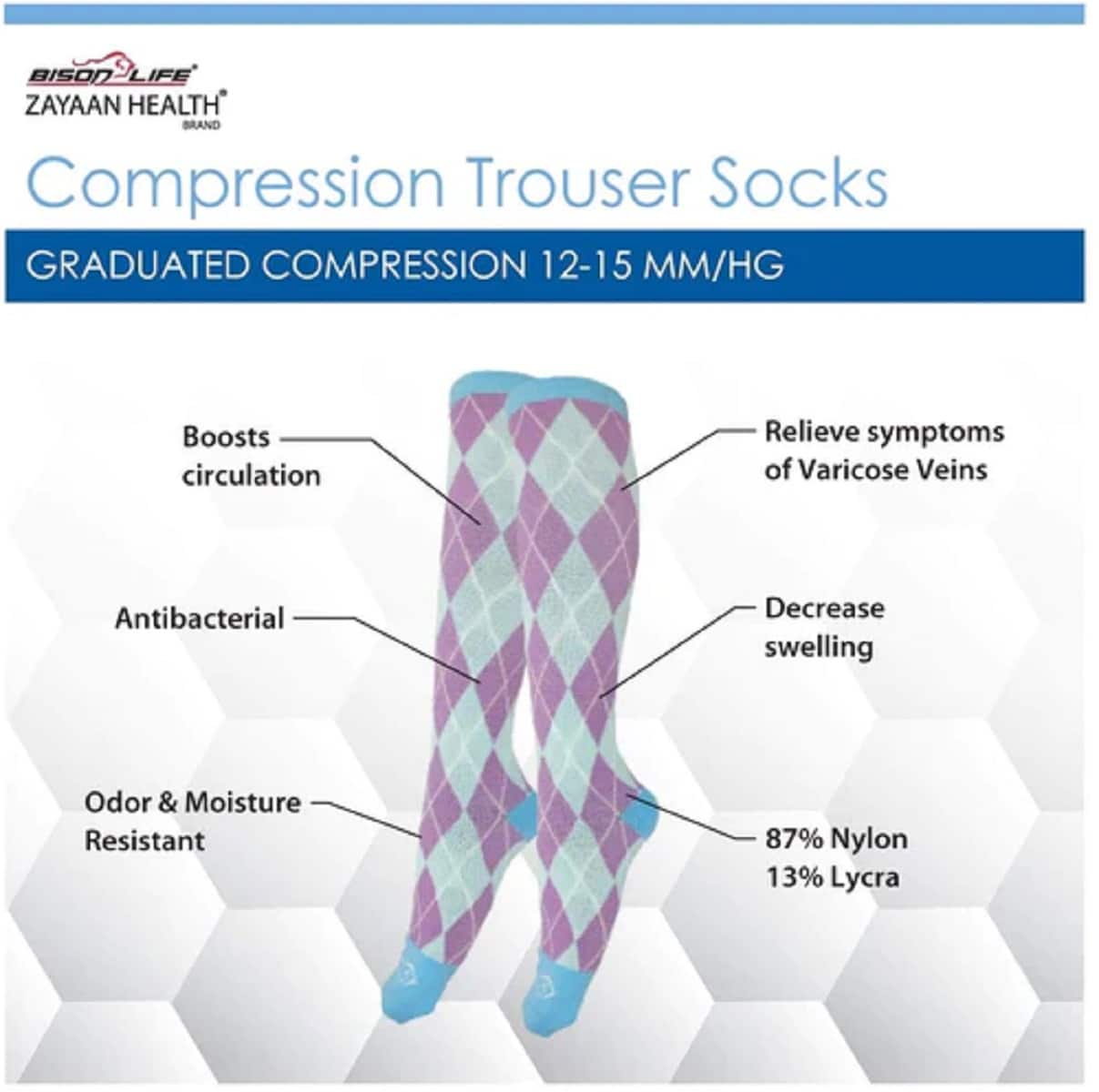 BISON LIFE BLZH-CSARG-2P-6 socks - View #3