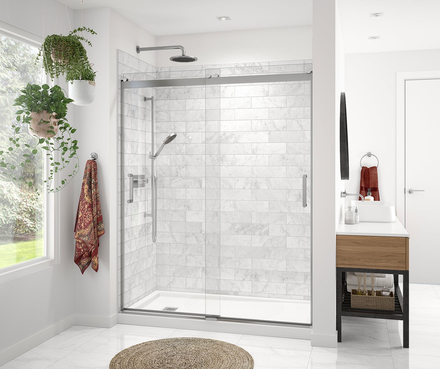 Revelation Chrome 56-in to 59-in W x 71-in H Frameless Sliding Shower Door | - MAAX 136691-900-084-000