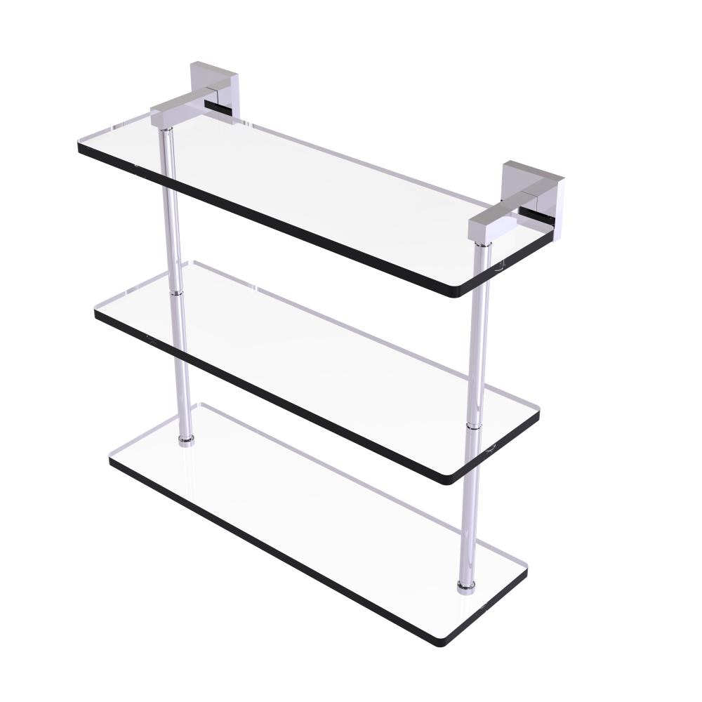 Allied Brass MT-5-16-PC Montero Polished Chrome 3 -Tier Wall mount Bathroom Shelf ( 16-in x 14.9-in x 5-in )