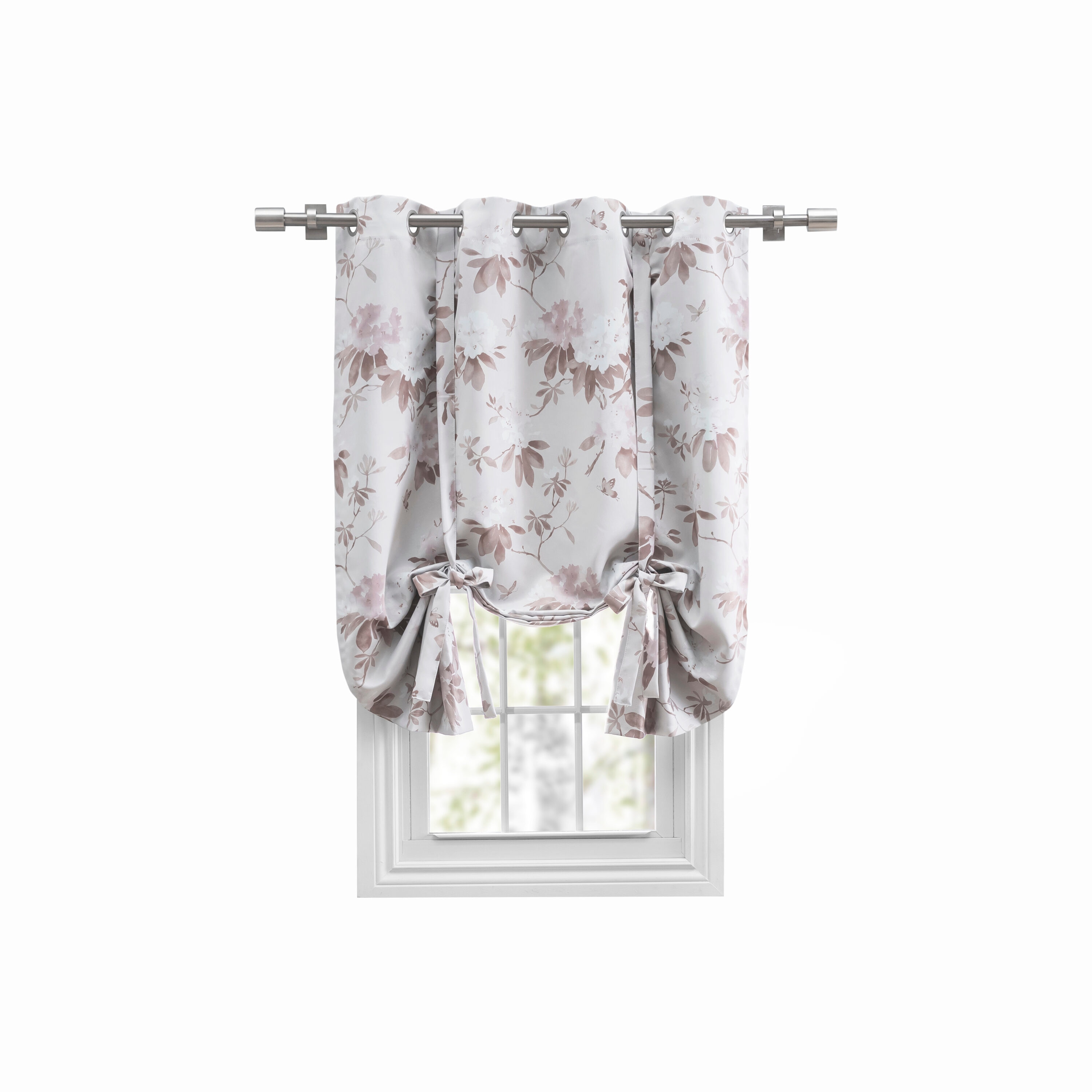 Ricardo Trading 02020-79-T63-13 63-Inches Sandstone Floral Blackout Grommet Single curtain panel