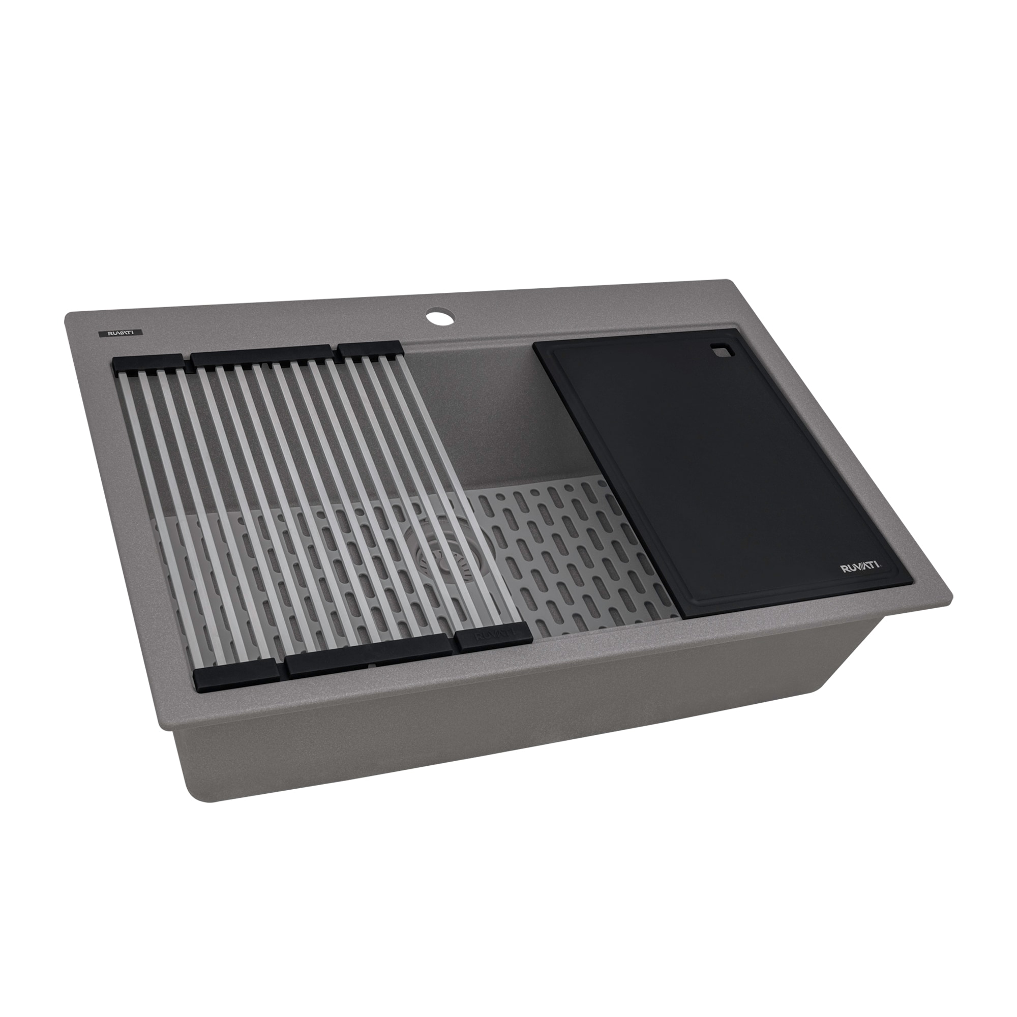 Ruvati RVG1306UG epiStage Drop-in 33-Inches x 22-Inches Composite Single bowl 1-Hole Workstation Kitchen Sink
